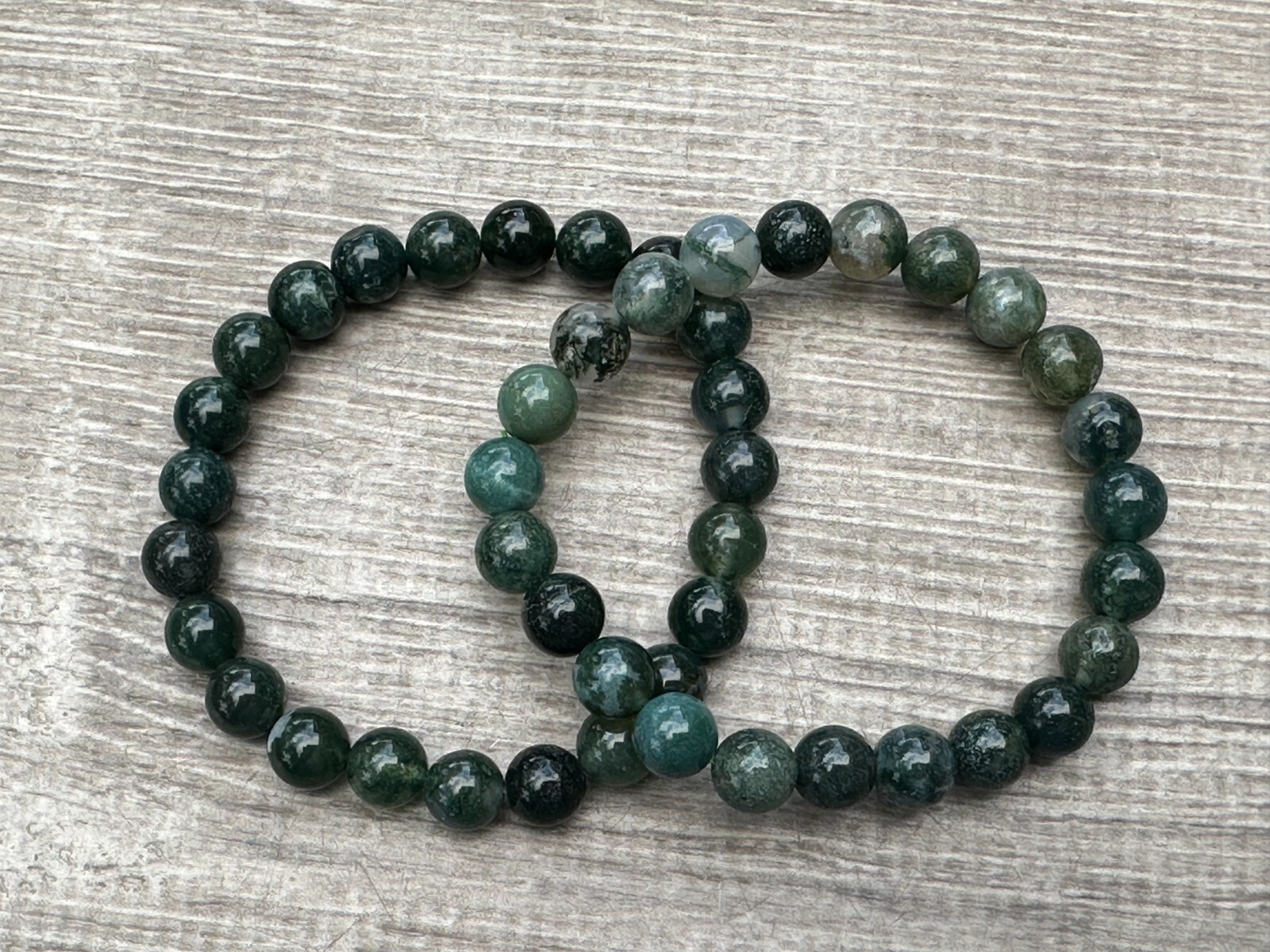 Grade A++ Moss Agate Crystal Bead Bracelet 8mm, Protective Stone, Wholesale Lot