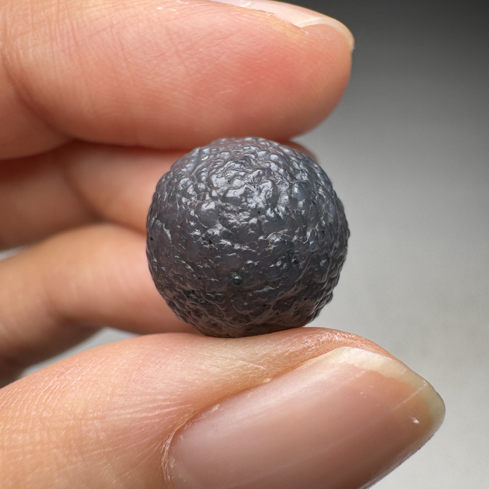 1.7cm/5.4G Raw Round Alxa Gobi Eye Agate Bead, All Natural, Oily Luster-6482