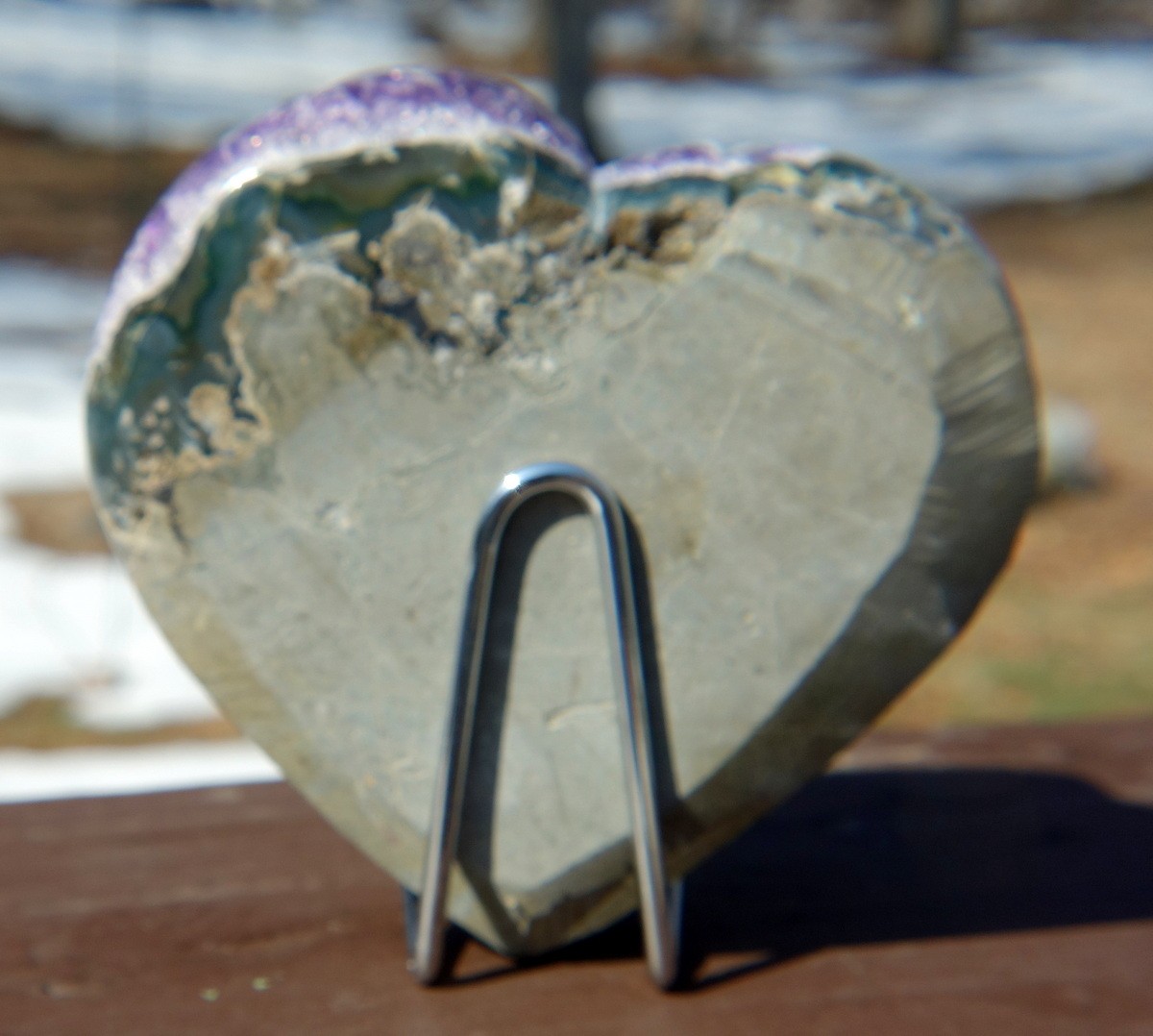Amethyst Crystal Heart Stone Carving Uruguay