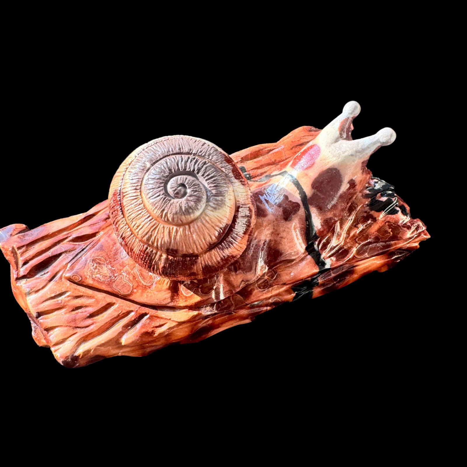 Hand Carved Natural Stone Snail Sculpture – Symbol of Patience, Free Shipping