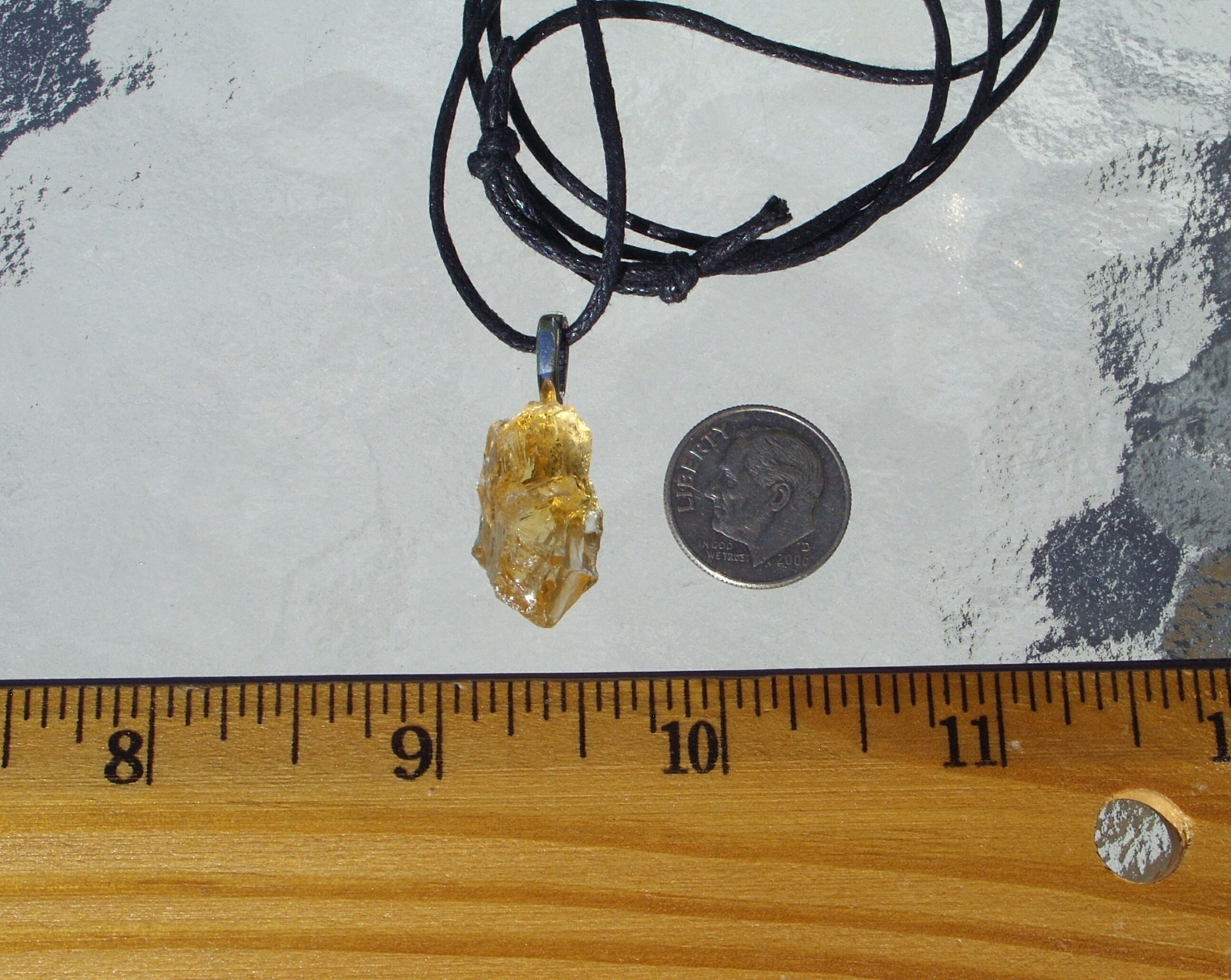 Natural Raw Rough Citrine Crystal Free Form Stone Pendant Necklace Small