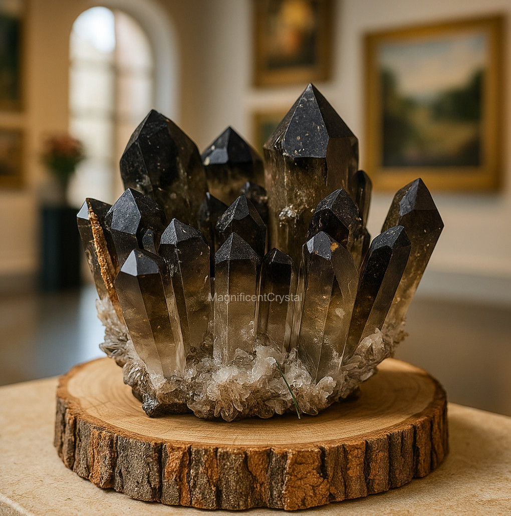 NEW FIND Rare Smoky Quartz Crystal Cluster Natural Geode Mineral Specimen Gift