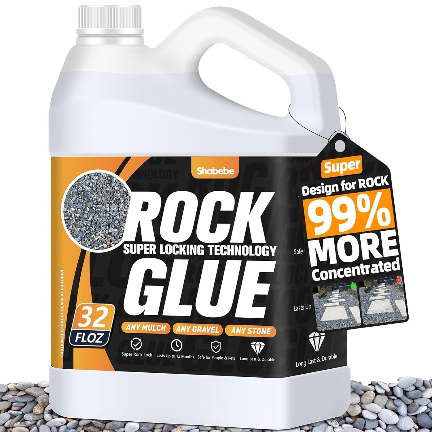 Ultimate 32oz Rock Glue – Stronger Bond, Waterproof, Ideal for Landscape Design