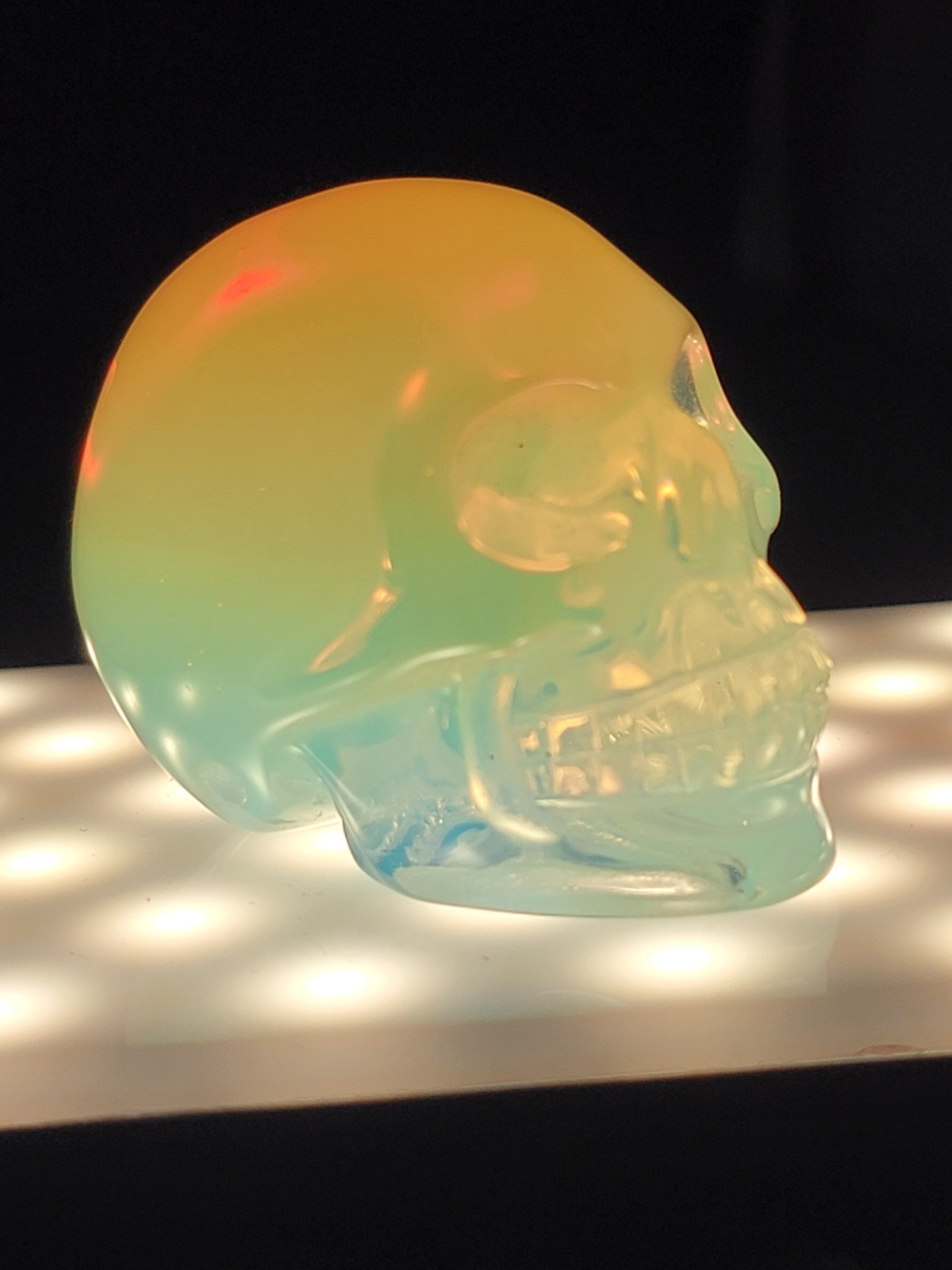2” Opalite skull quartz crystal skull hand carved decoration reiki healing