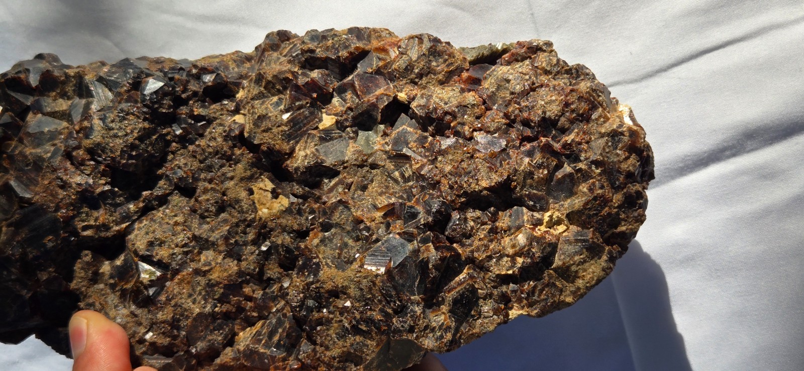 Enormous Andradite Red Orange Garnet Crystal Cluster Display Found in CA 11+ Lbs