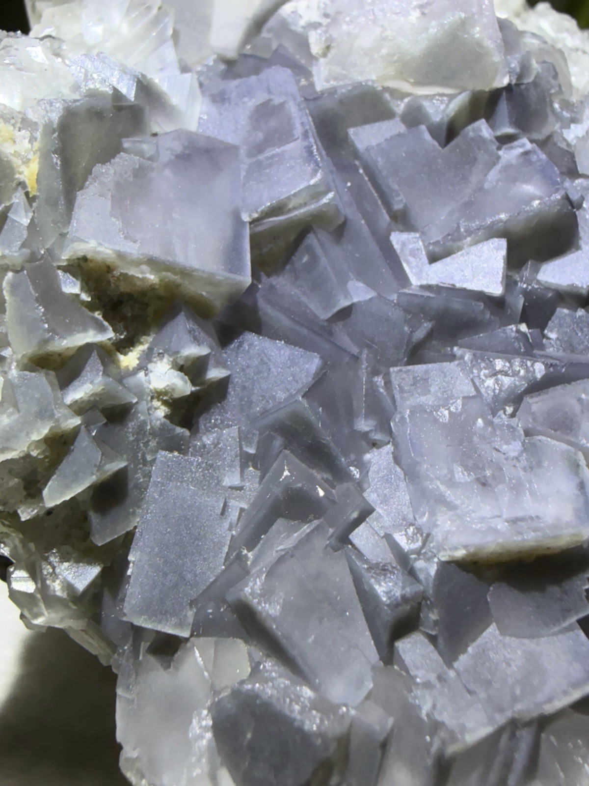 Crystal 242g QR Code Cube Grey Fluorite UV Reactive Cluster Specimen Mineral