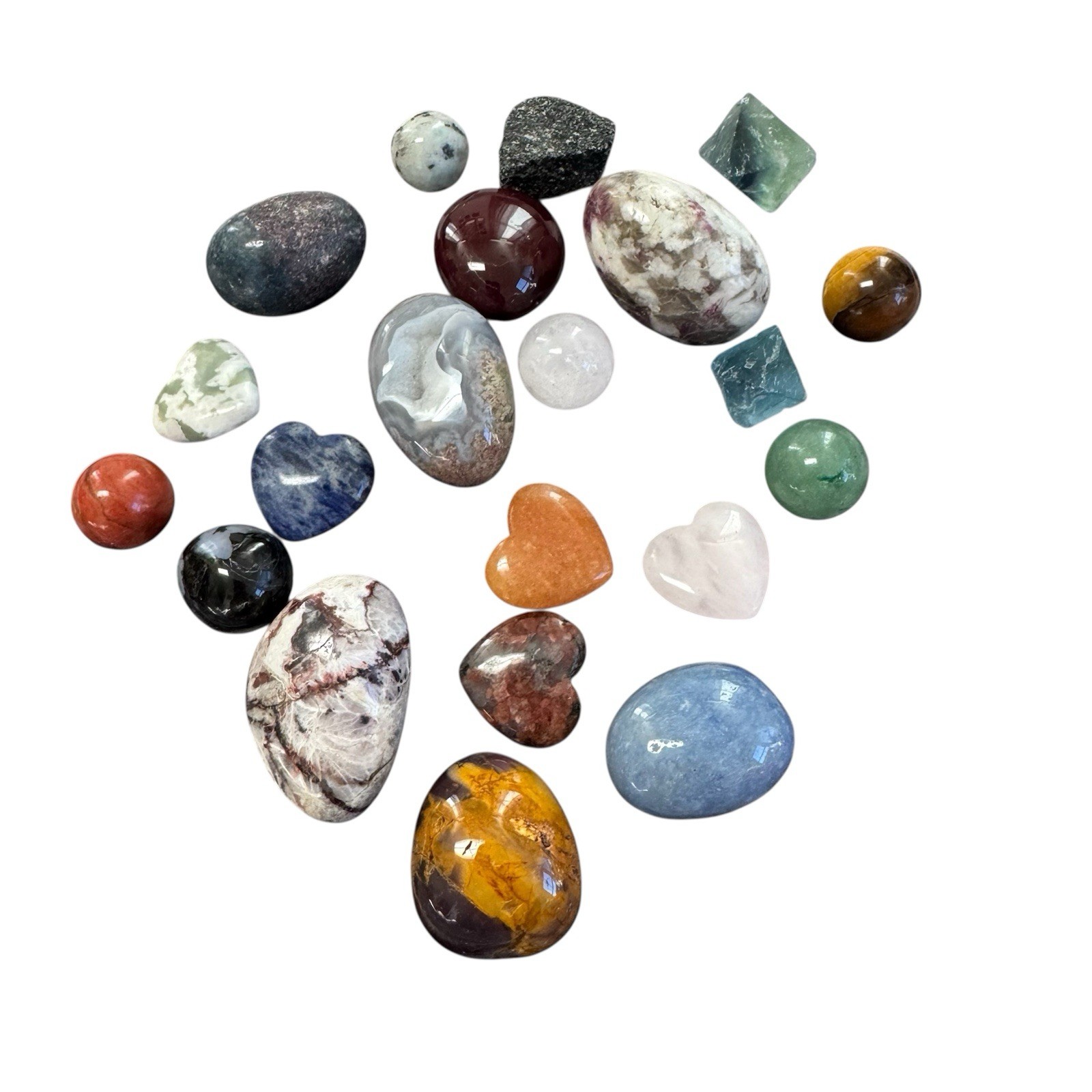 Assorted Tumble Crystal Healing Gemstones Stones Variety Pack Lot Of 20