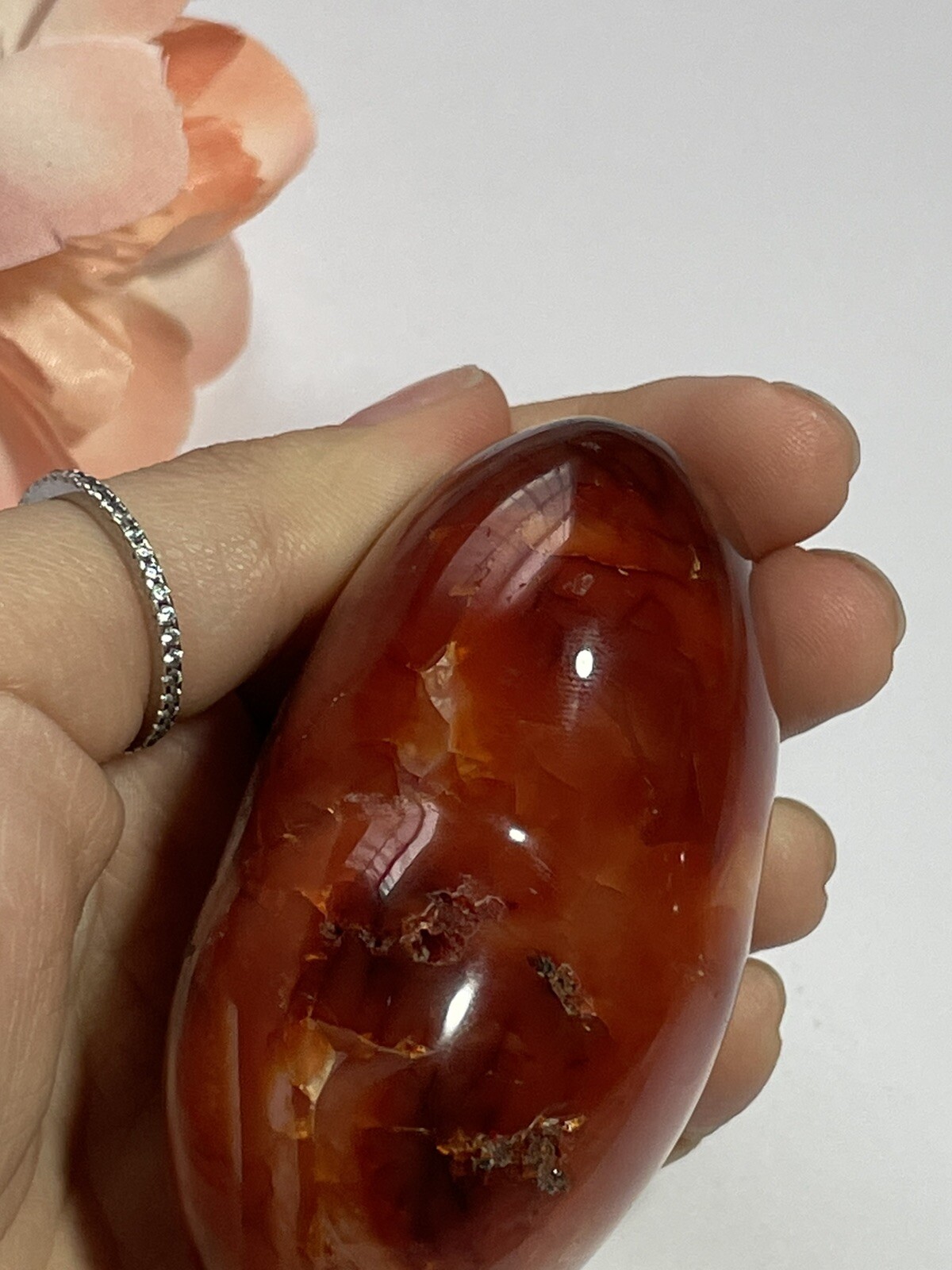 Genuine Natural Carnelian Puffy Heart Shaped