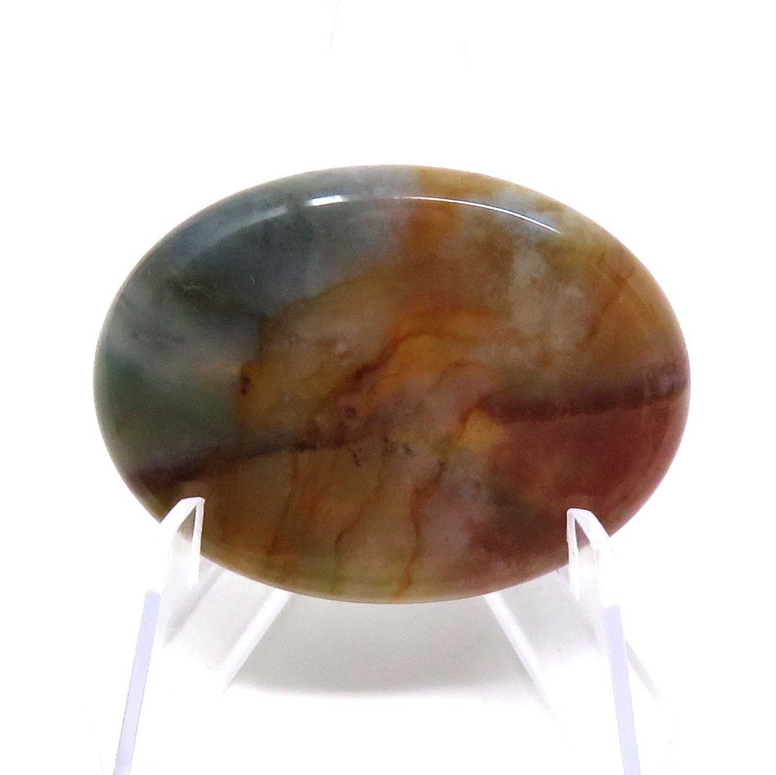 Indian Agate Worry Stone #1346 – 40mm x 30mm or 1.5″ x 1″ – 6mm Thick – Pocket