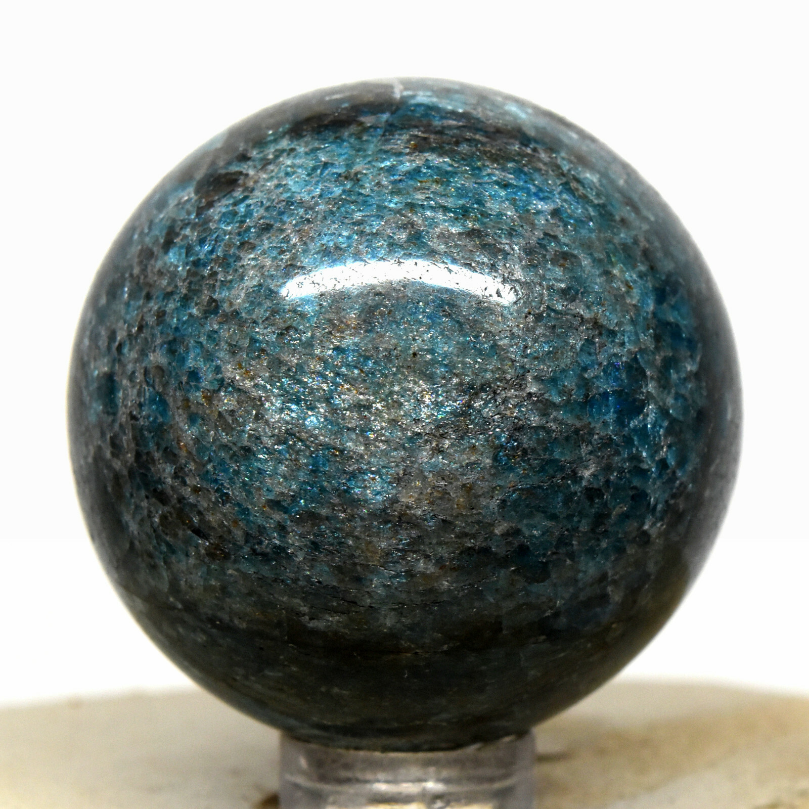41mm Blue Apatite Sphere Natural Mineral Ball Quartz Crystal Stone – Madagascar