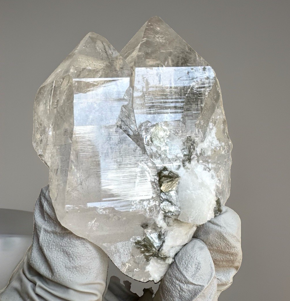 “The Twin Citadel” Ganesh Himalayan Twin Quartz Mica Rainbow Akashic Crystal