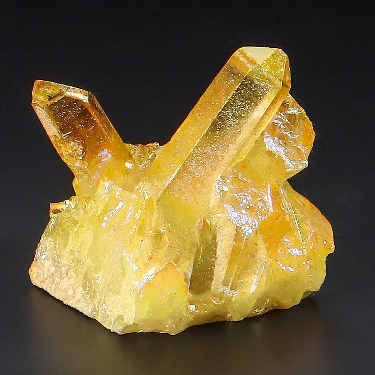 50g Natural Aura Titanium Gemstone Quartz Crystal Cluster Specimen Healing Yello
