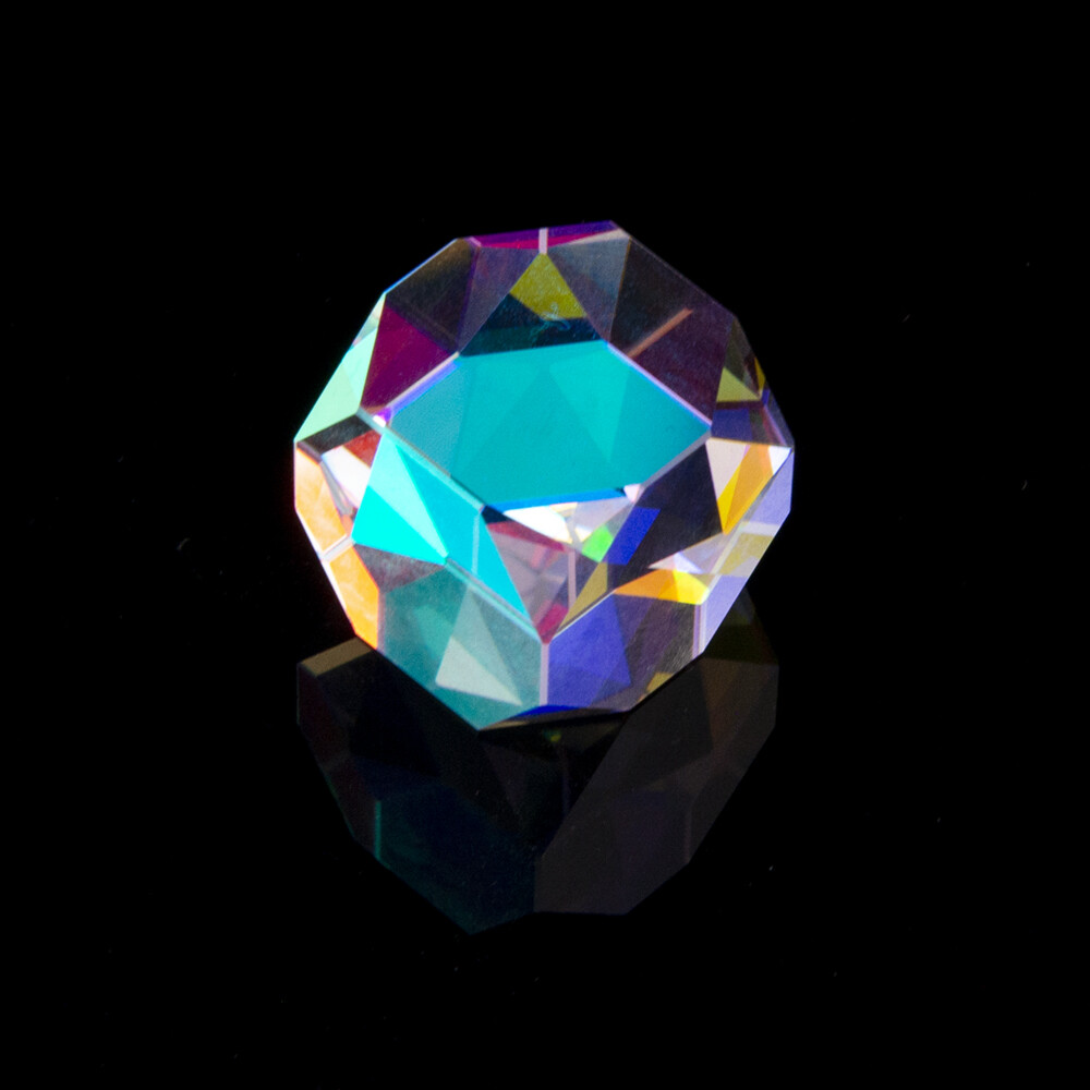 Rainbow Optical Glass Multi-faceted Bright Light Combine Prism Physics Teaching