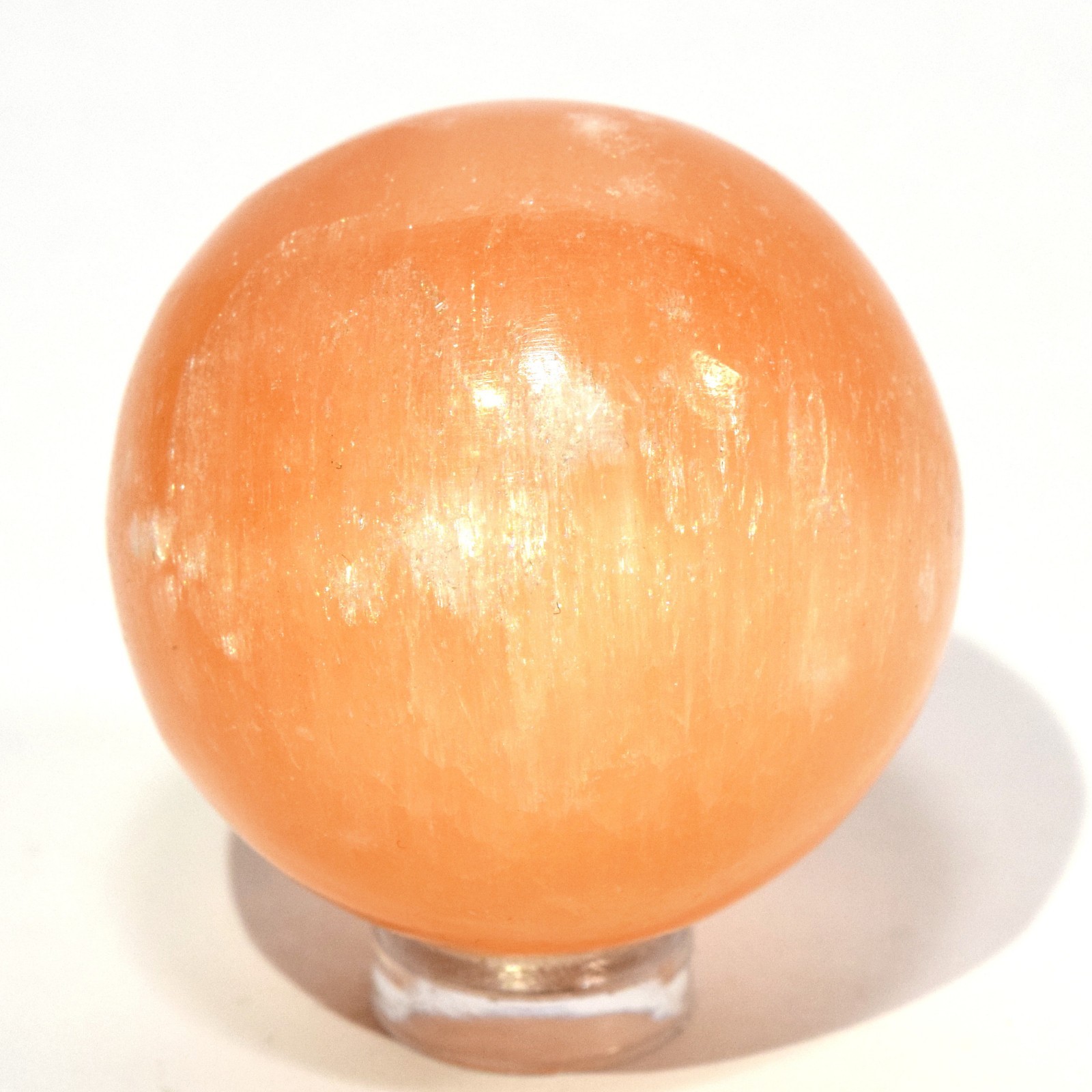 40mm Natural Orange Selenite Sphere Sparkling Crystal Mineral Ball Morocco (1PC)