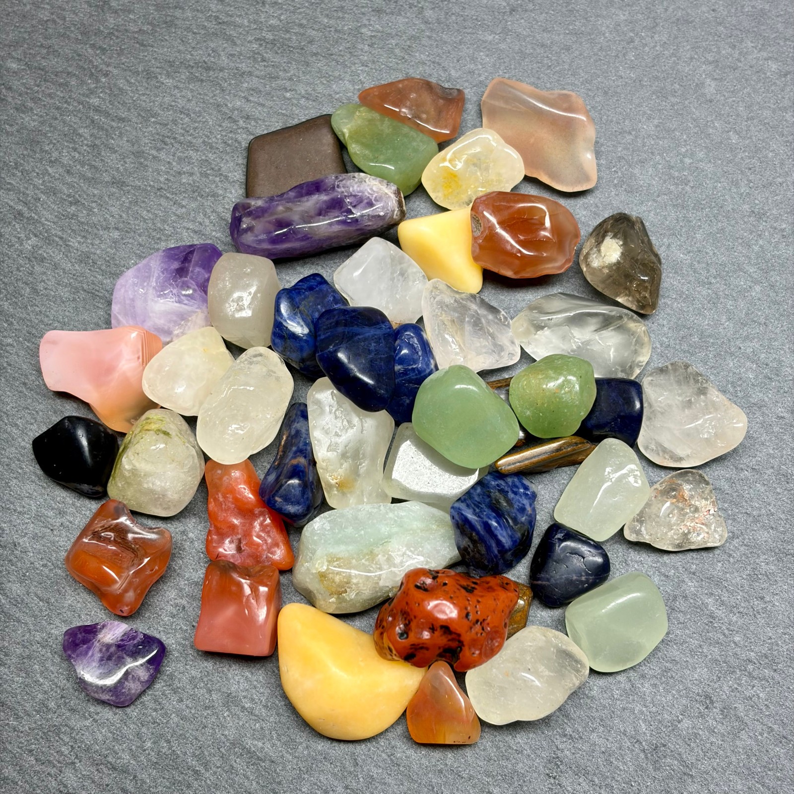 Mixed Crystal Tumbled Stones 9-14mm Tiger Eye Agate Quartz Bulk Aquarium Garden