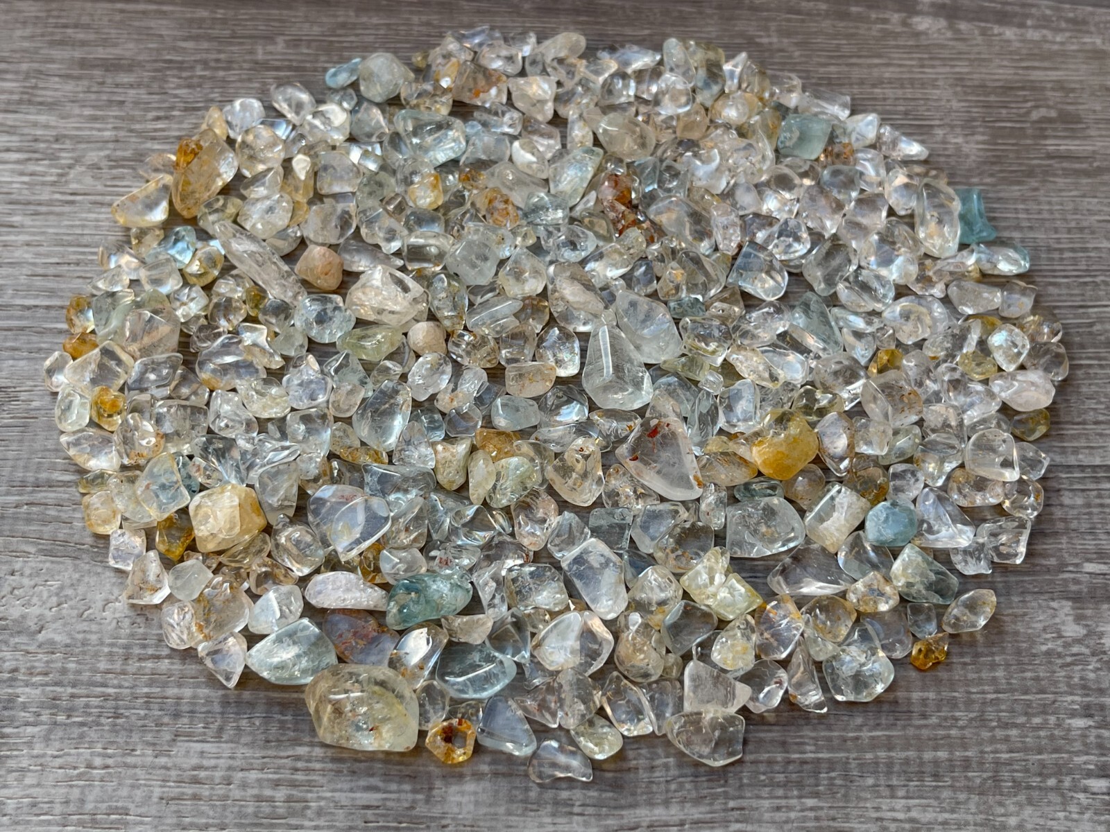 Grade A++ Lemon Topaz Semi Tumbled Gemstone Chips 5-20 mm, Wholesale Bulk Lot