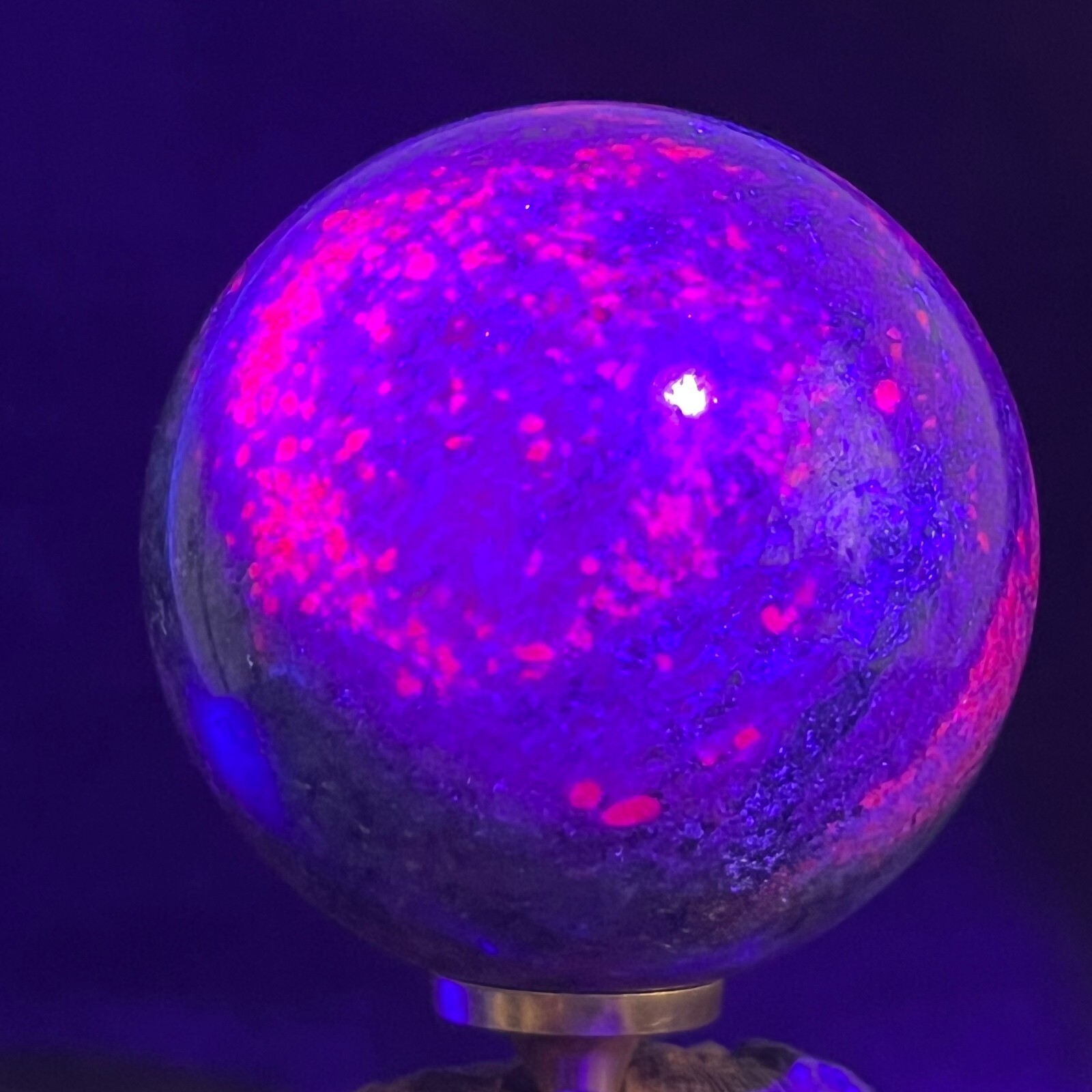 1pc Natural Red green blue zoisite Ball Quartz Crystal Sphere Reiki 327a