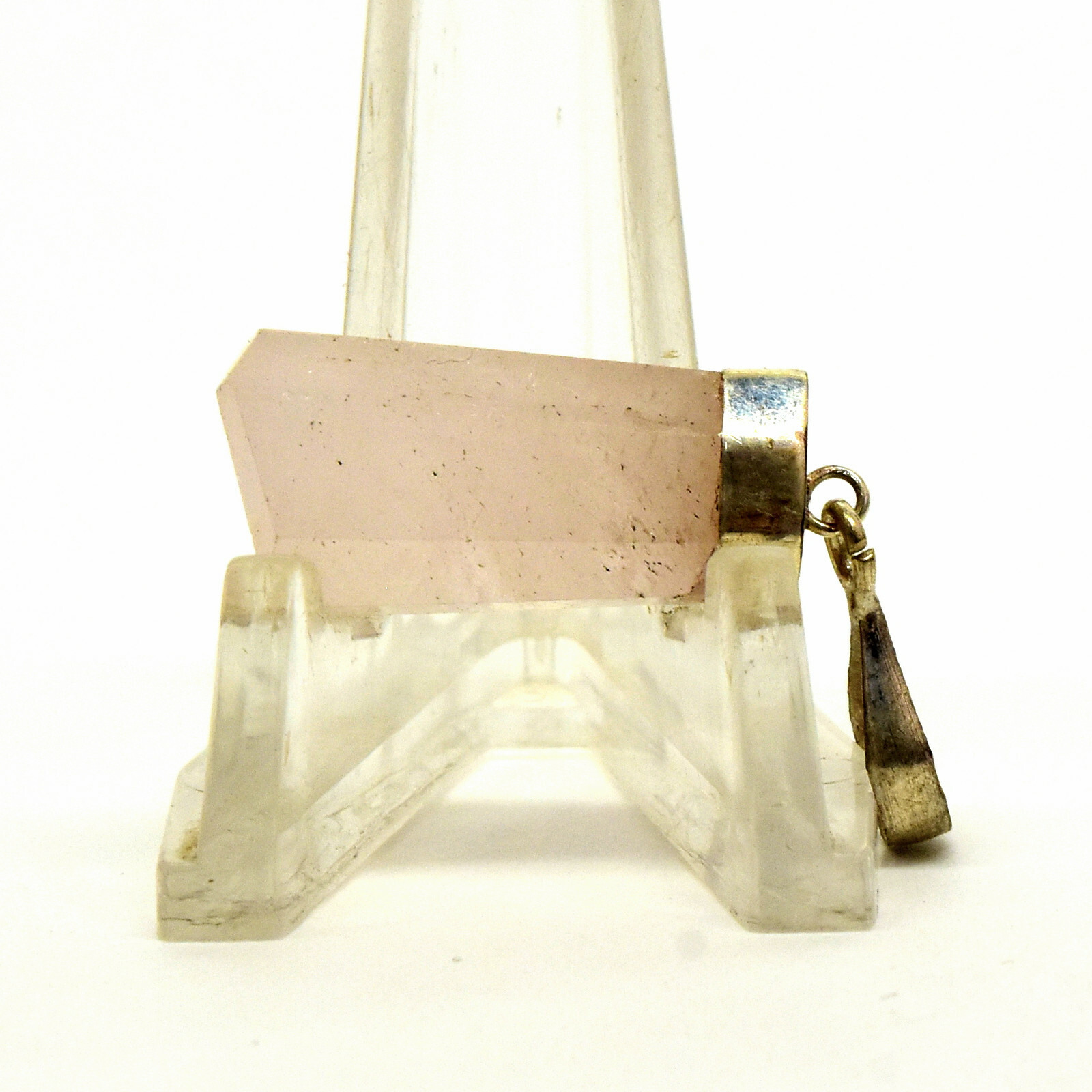 26mm Pink Beryl Morganite Crystal Pendant Silver Plated Mineral – Afghanistan