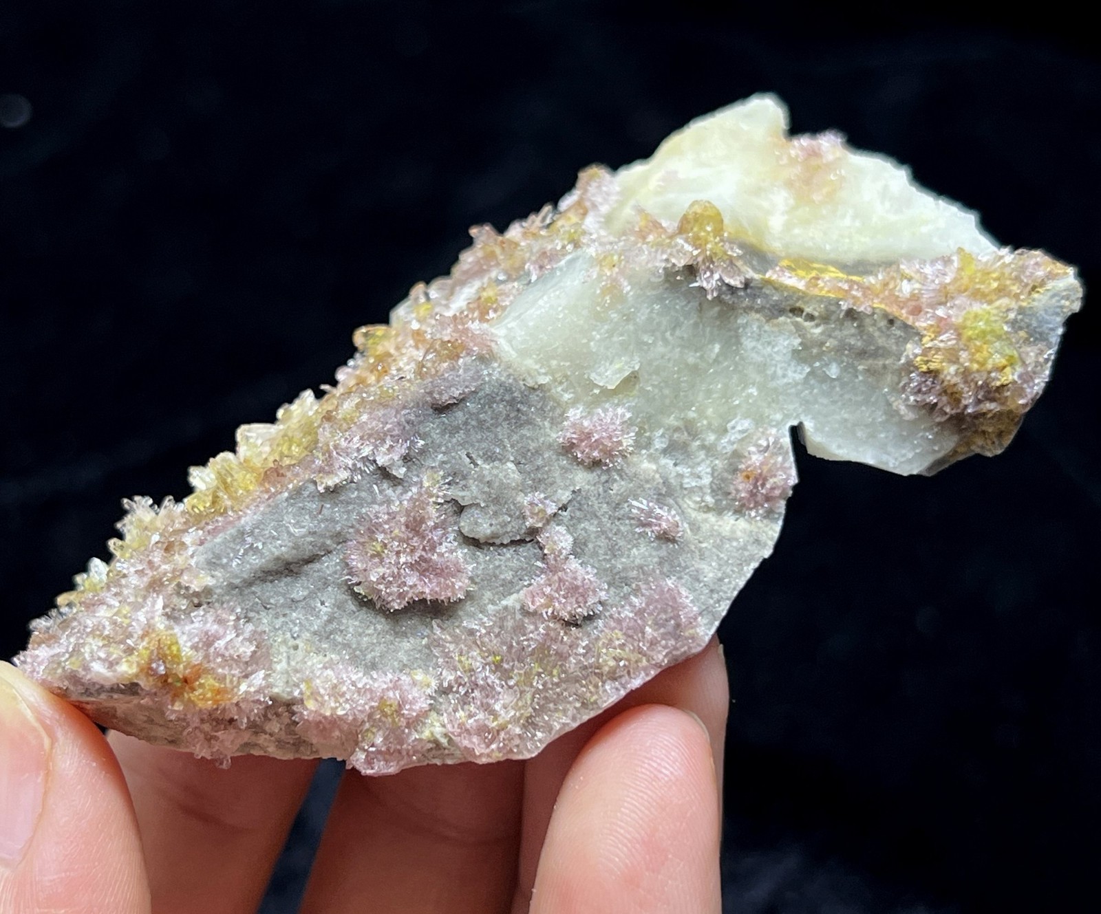 75mm Light Purple Creedite cluster on matrix, NEW FIND Natural Mineral Specimen