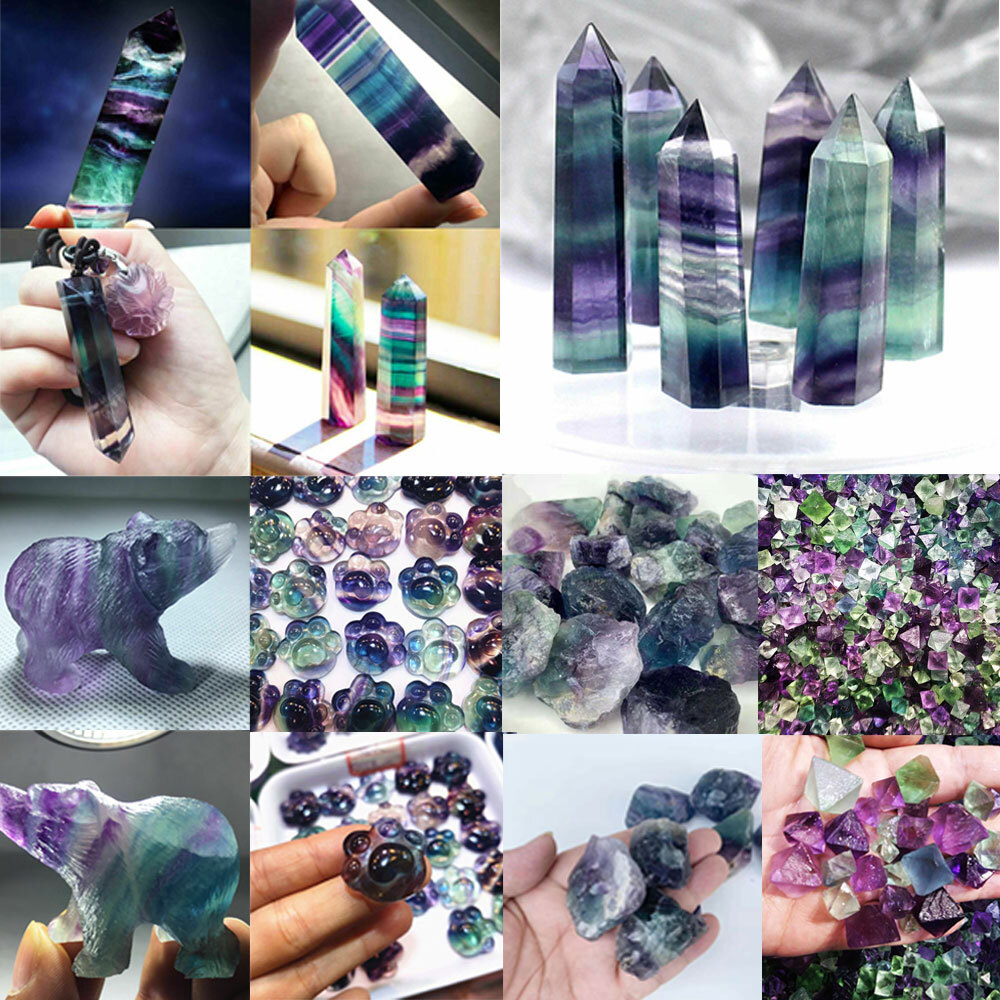 Natural Green Fluorite Multi-shaped Stone Pendant Charms Women Jewelry Gifts