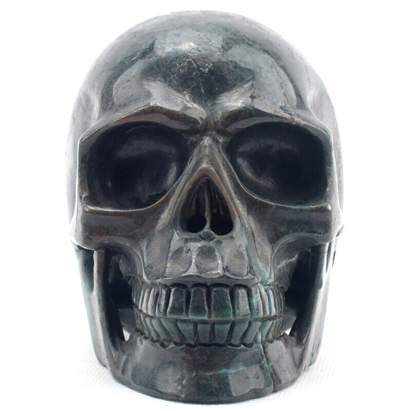 4.8” PHOENIX STONE Hand Carved Crystal Skull Figurine Realistic Healing Crafts