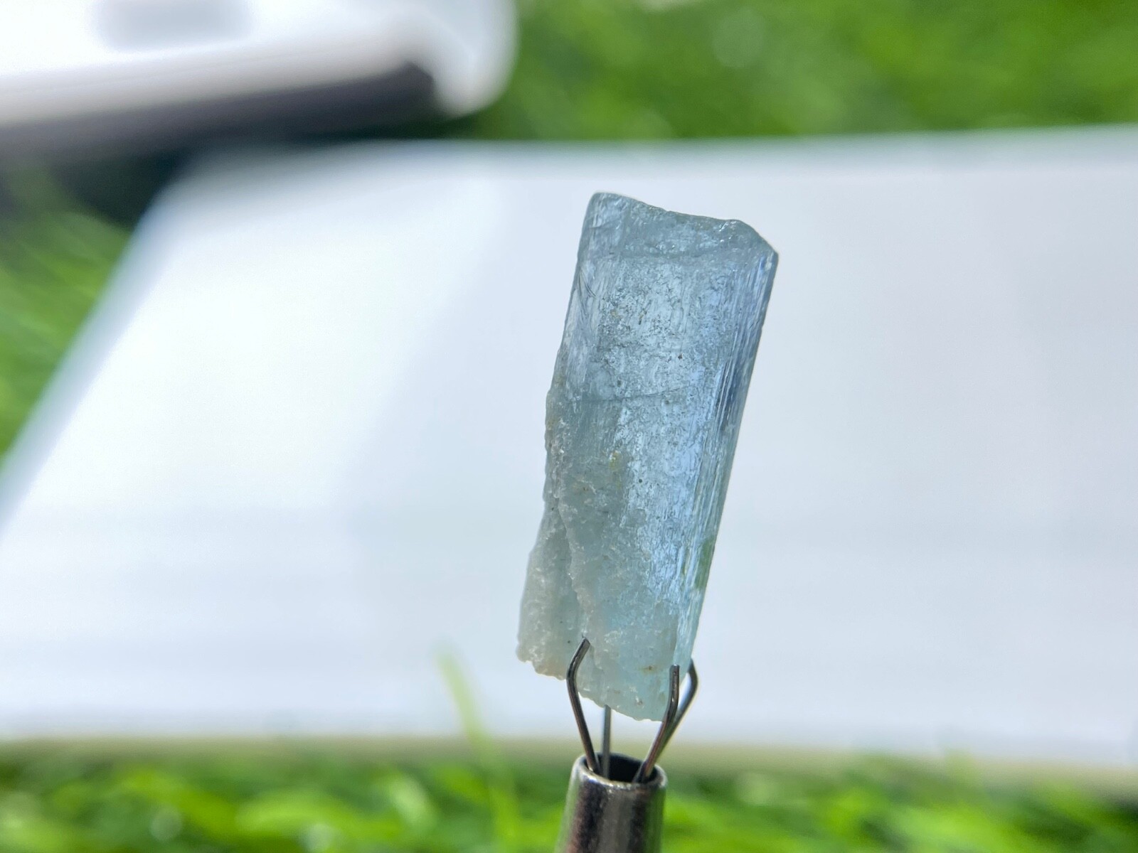 Natural Aquamarine Crystal Rough Gemstone 9.5 Carats 22x8mm Blue Color
