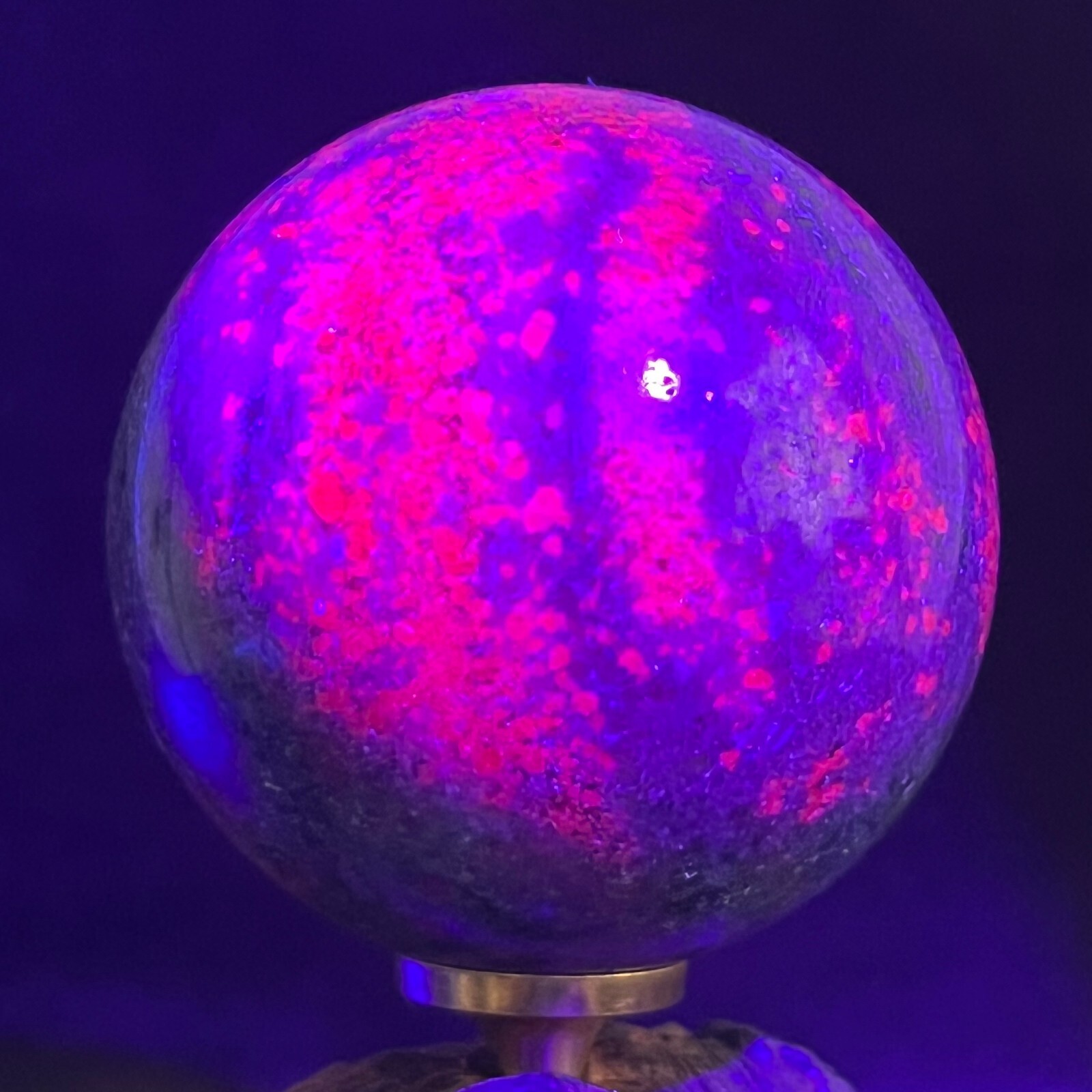 1pc Natural Red green blue zoisite Ball Quartz Crystal Sphere Reiki 327a
