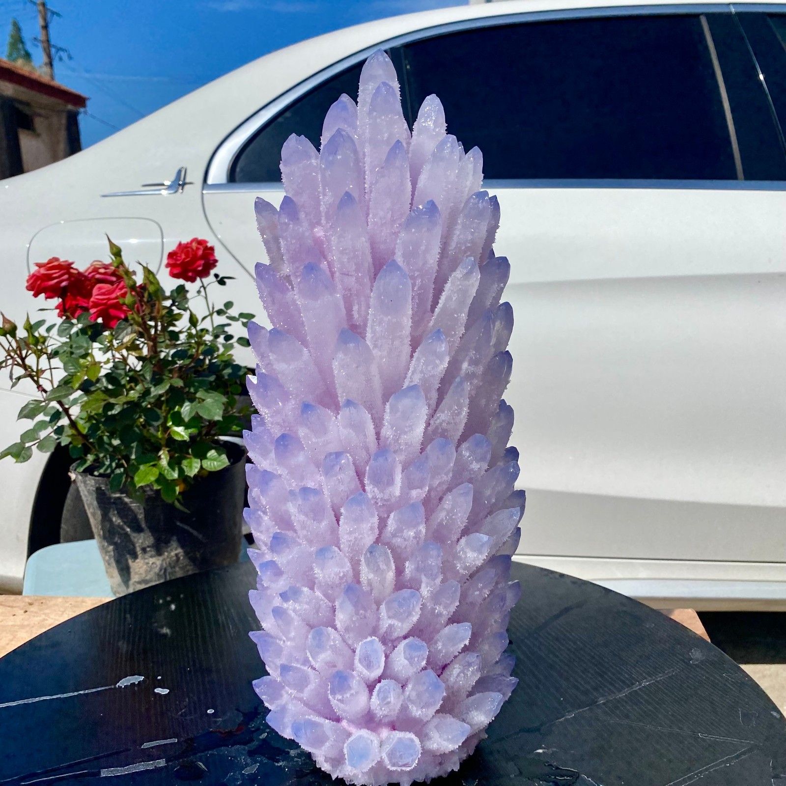 24LB New Find purple Phantom Crystal Quartz Cluster Mineral Specimen Healing