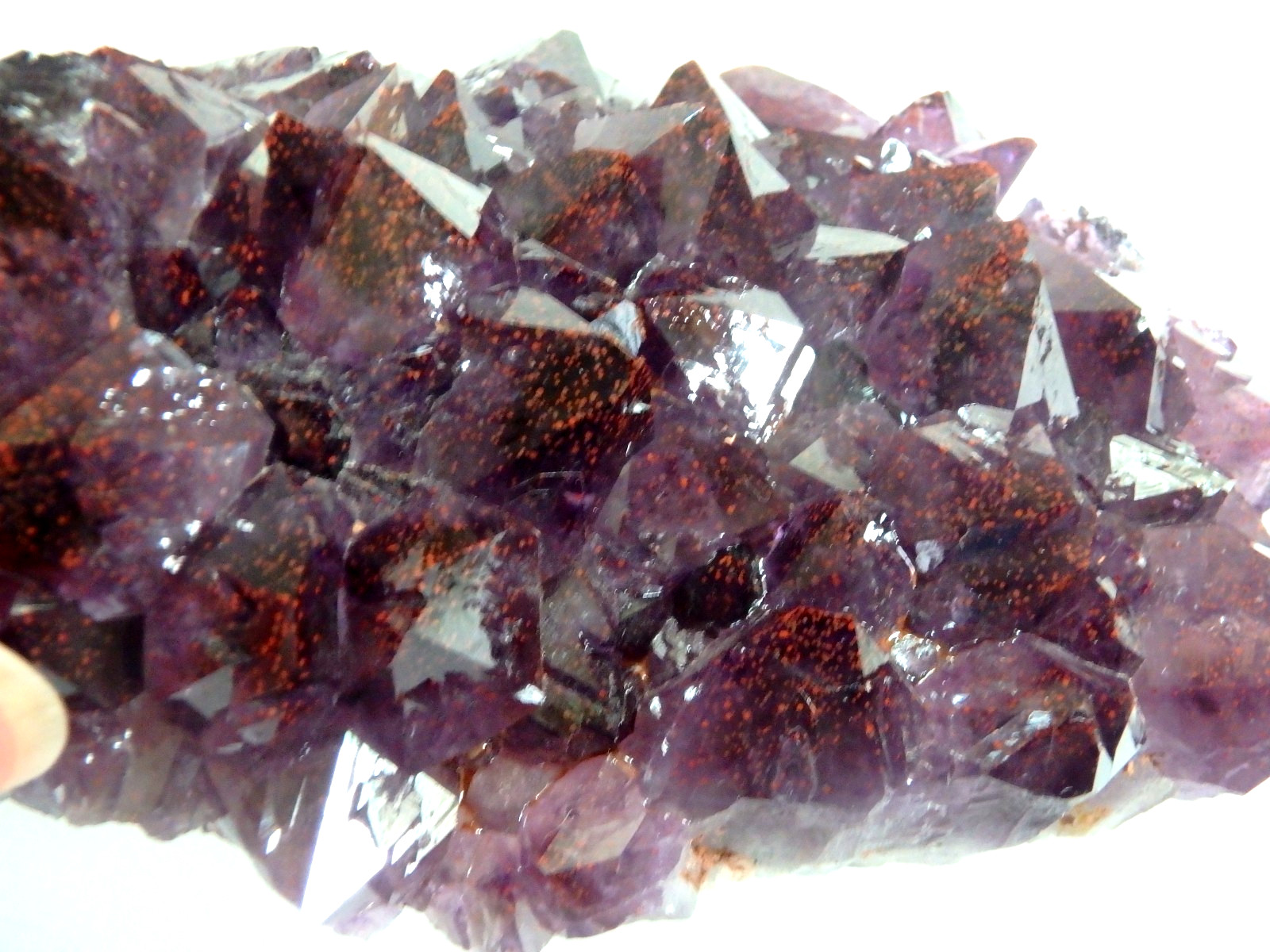 Crystal Amethyst on Calcite with Red Hematite Thunder Bay, Canada 1lb 1 oz.