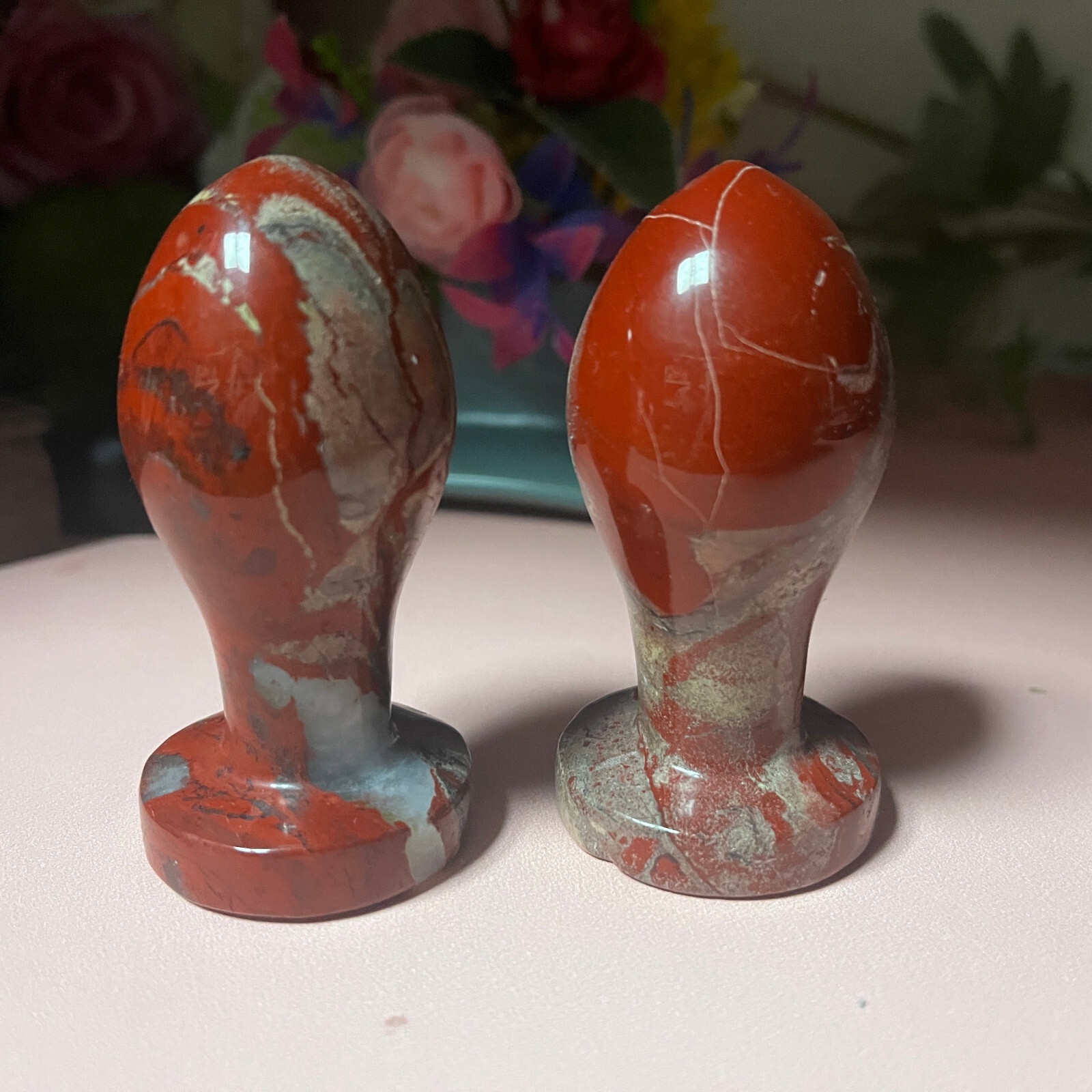 Natural red jasper Quartz Crystal Massage Stick Penis Wand Reiki Yoni Gift decor