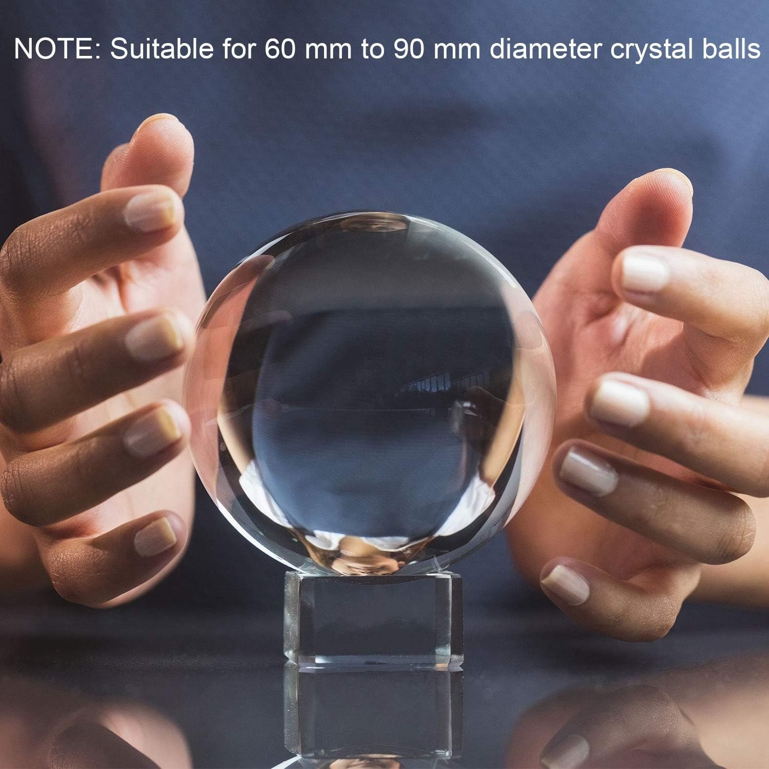 Elegant 2 Pack Crystal Ball Stand – Clear Glass Holder for 60mm-90mm Spheres
