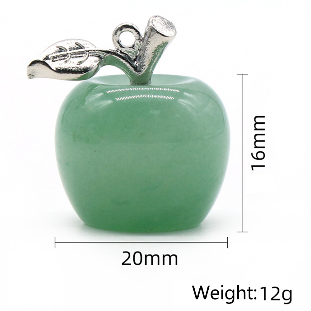 Mini Natural Gemstones Carved Apple Pendant Crystal Reiki Chakra Healing Beads