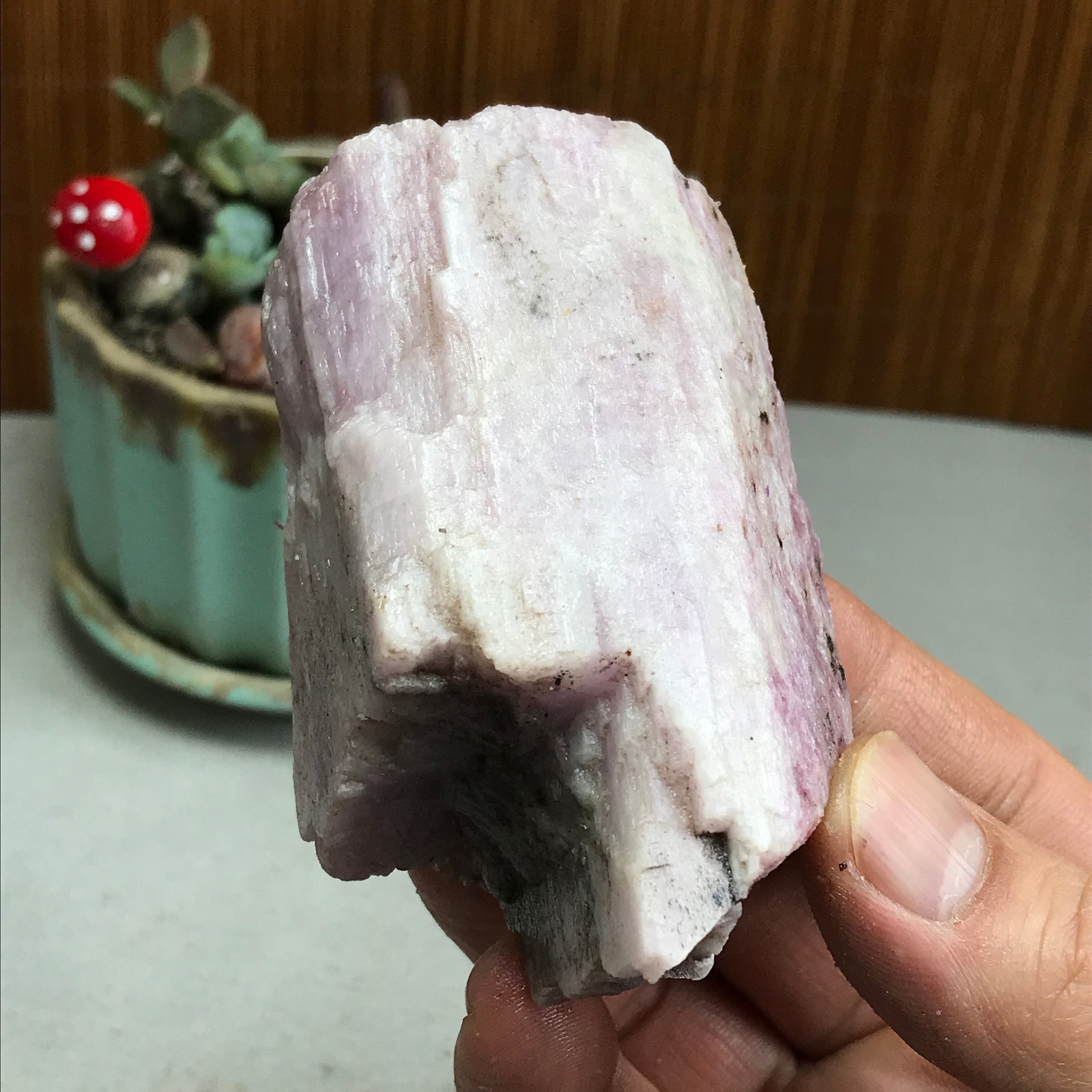 80-52-37mm NATURAL ROUGH KUNZITE PINK SPODUMENE CRYSTALS 254g A4608