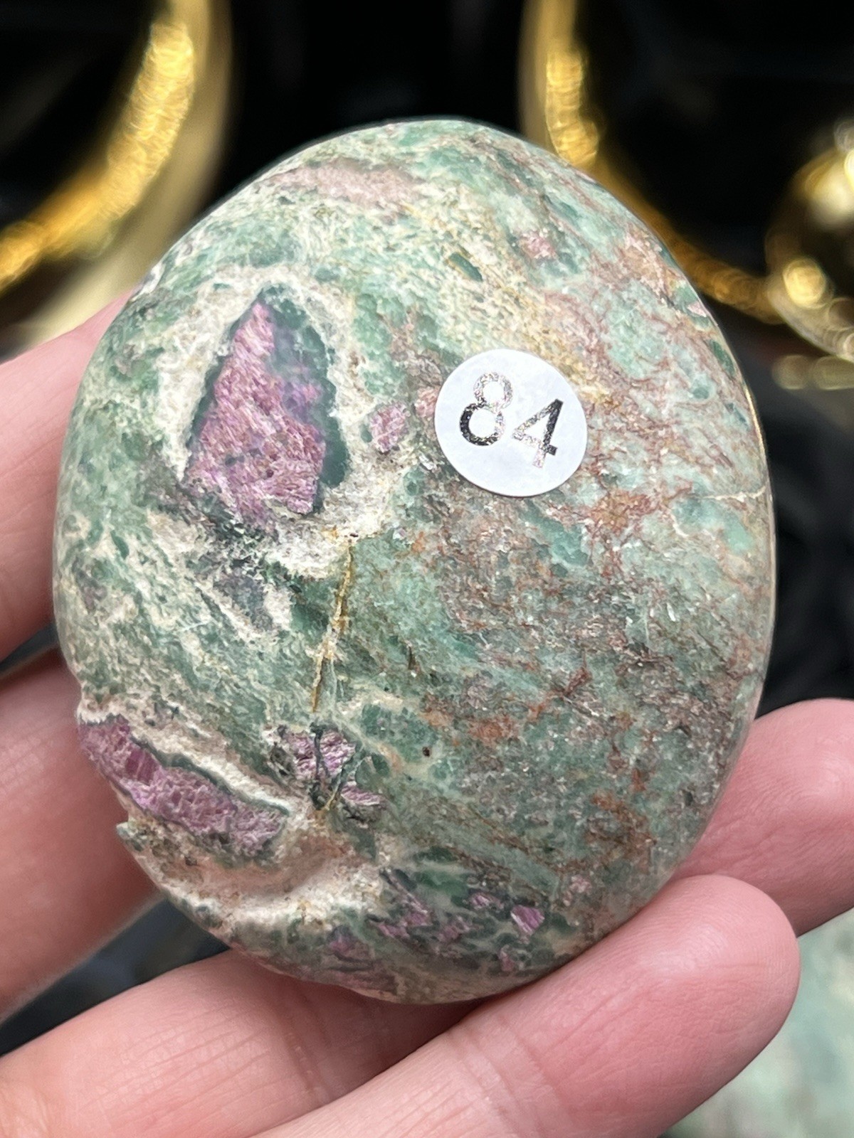 Natural Unique Ruby in Fuchite Palmstones Uv Unpolished Raw Free ship