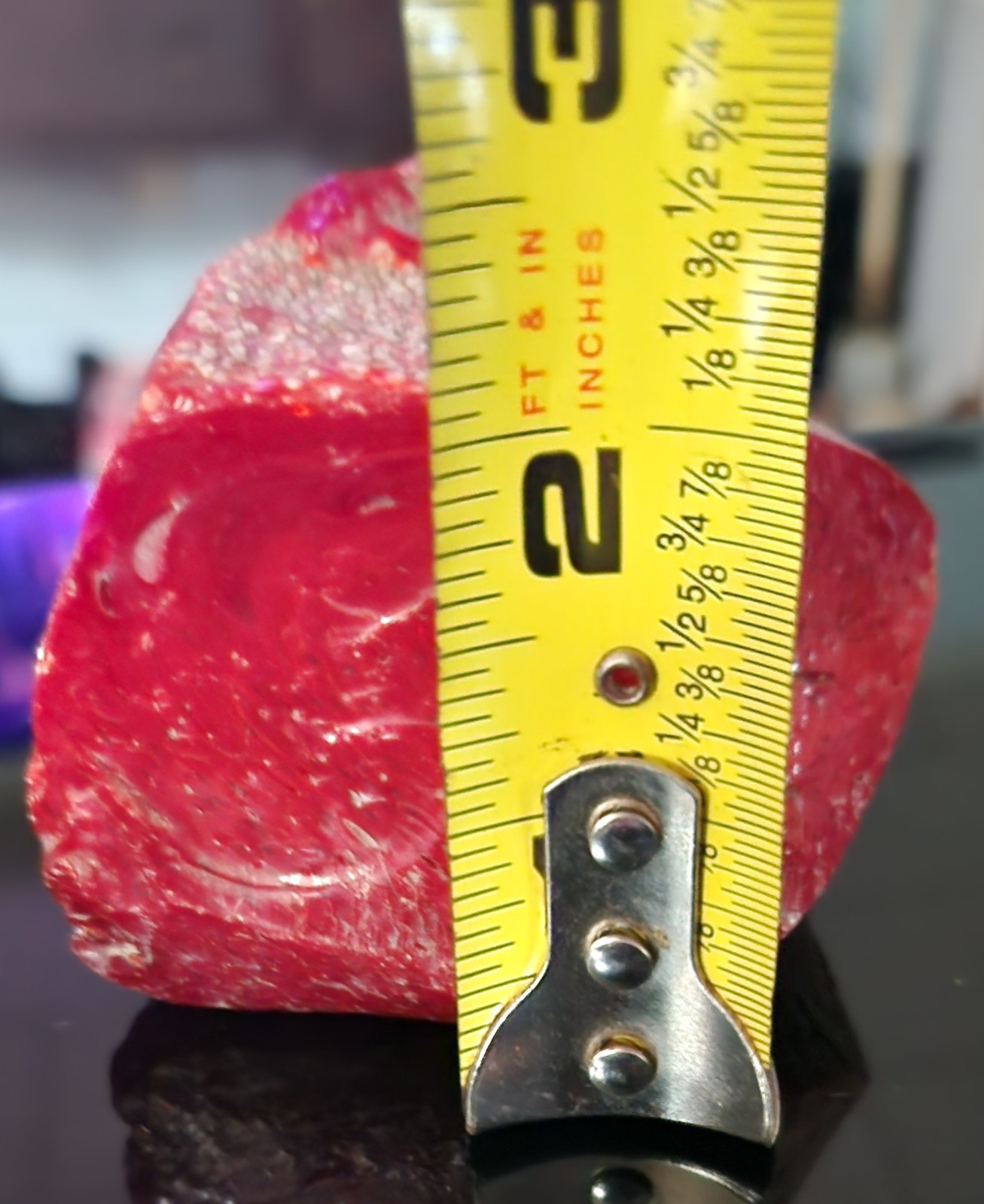Cerry Red rough Slag Glass specimen/natural shape 313g approx. 3 in