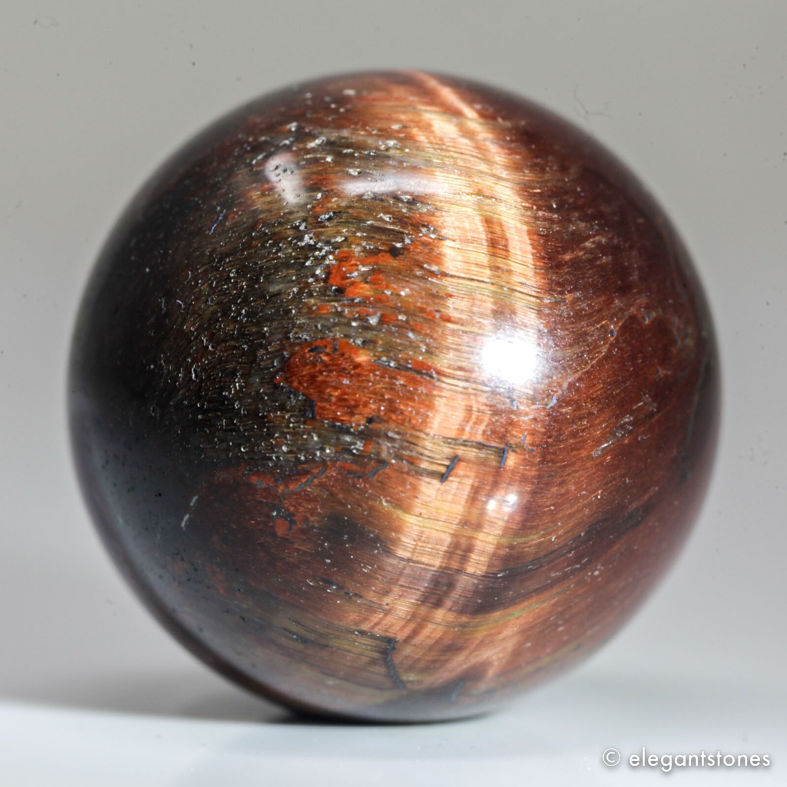 26g26mm Red Tiger Eye Sphere Crystal Ball Natural Quartz Healing Gemstone Chakra
