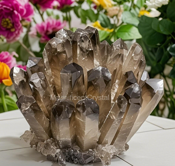 2025Rare 300G+Raw Smoky Quartz Crystal Cluster Natural Rough Geode Reiki Decor
