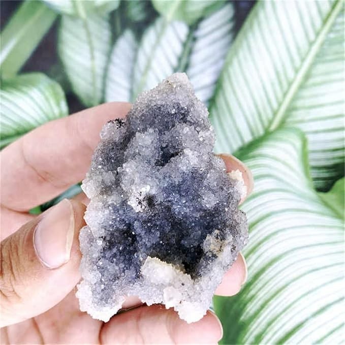 80-120g Natural Druzy Black Sphalerite Quartz Cluster Healing Mineral Specimen