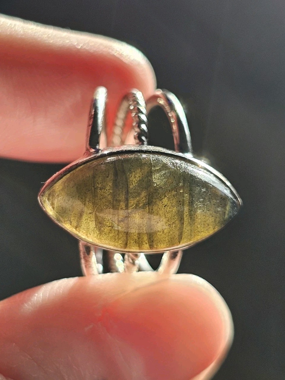 Sterling Silver Labradorite Ring, Size 7, Crystals & Stones, Mineral Specimen