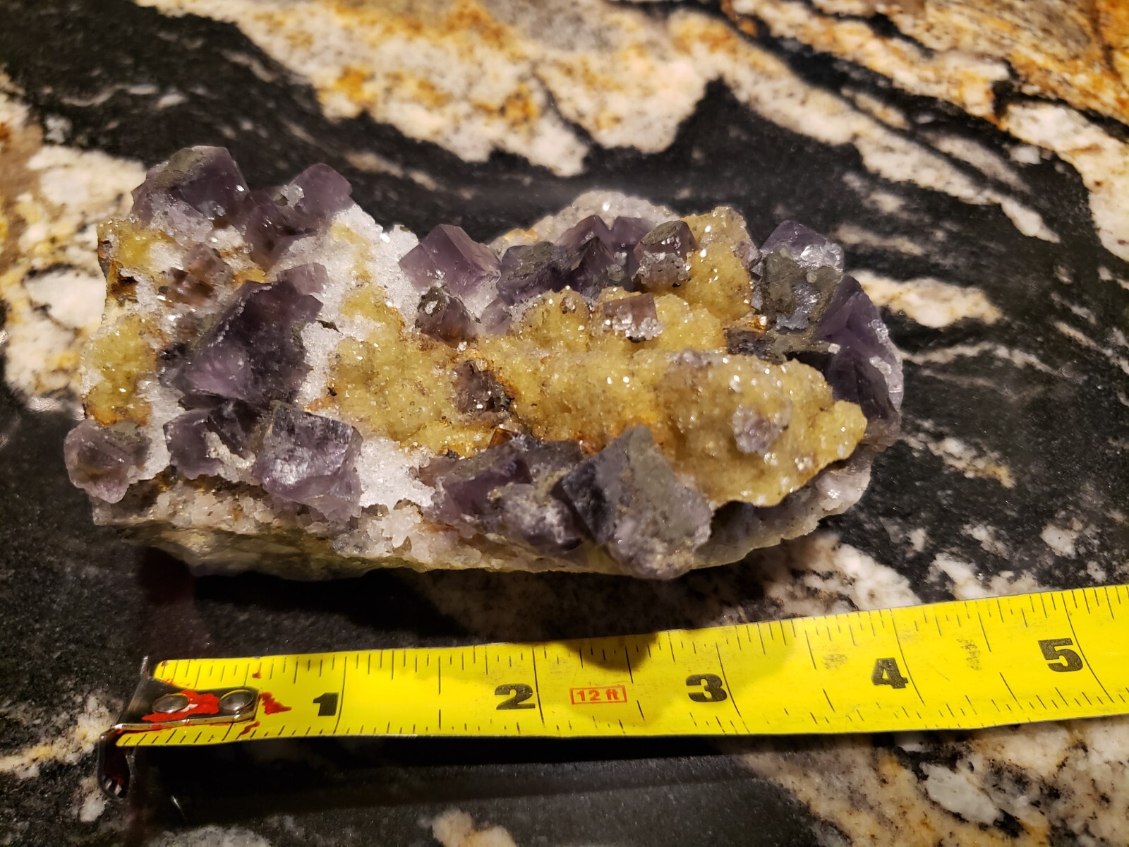 Nigerian Daylight Color-Changing Purple-Grayish Fluorite Quartz Crystal Pyrite