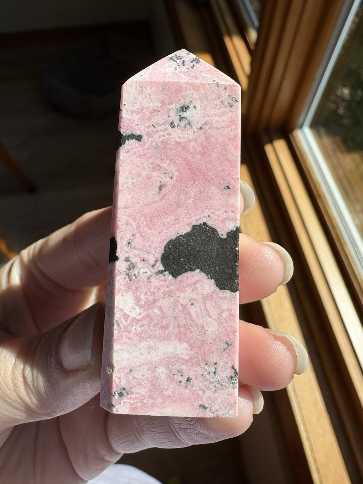Peruvian Bubblegum Pink Rhodonite Tower