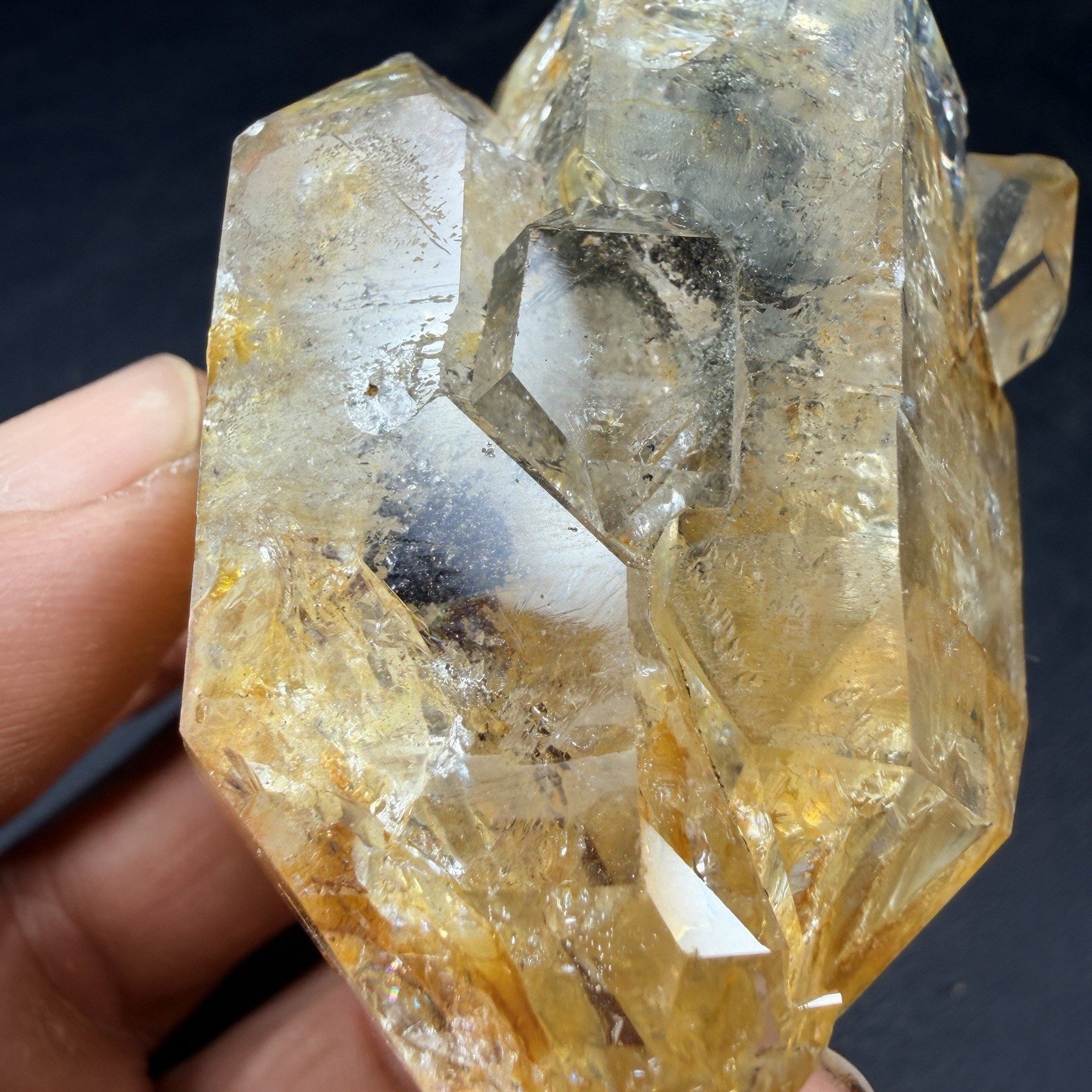Golden Aura Herkimer Diamond Quartz Crystal Point Healer / New York *VIDEO*