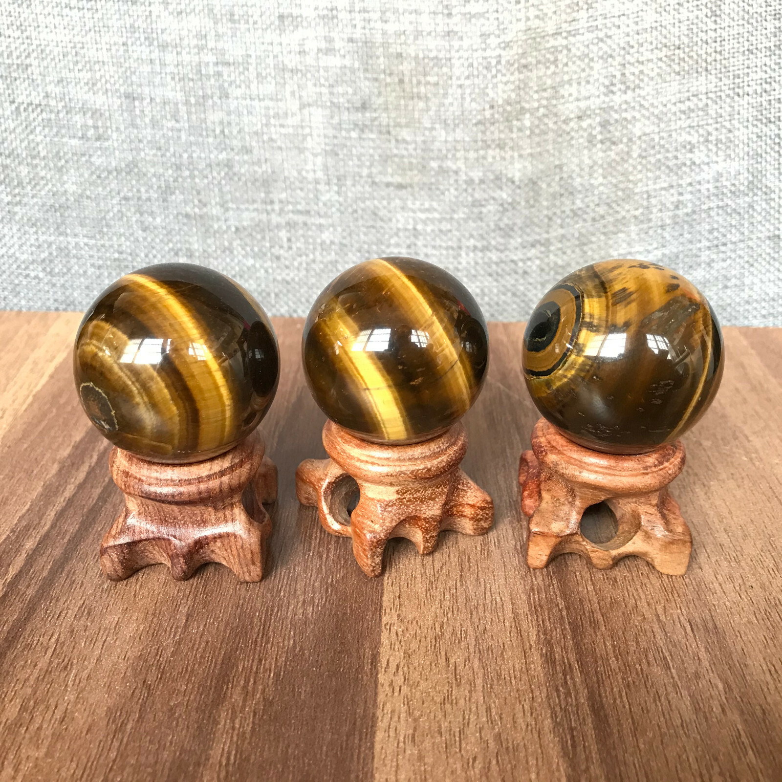 Natural tiger’s-eye Quartz magic Sphere Crystal Ball Healing & pedestal 1PCSC652