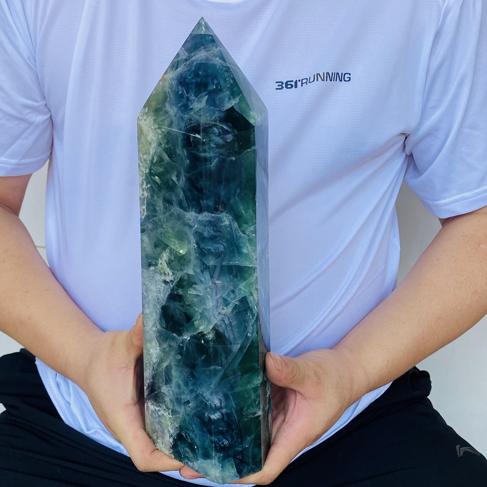 Natural Fluorite Obelisk Quartz Crystal Healing Reiki Wand Tower Point 4800g
