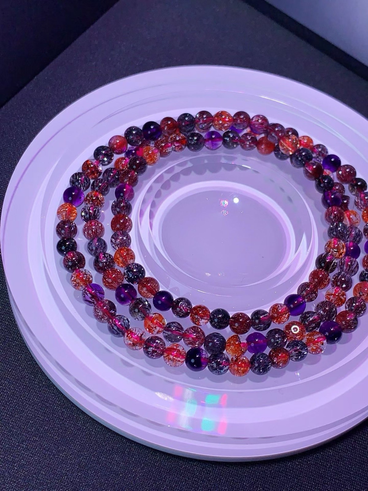 4.5mm TOP Natural Colorful super seven gem quartz crystal energy bracelet