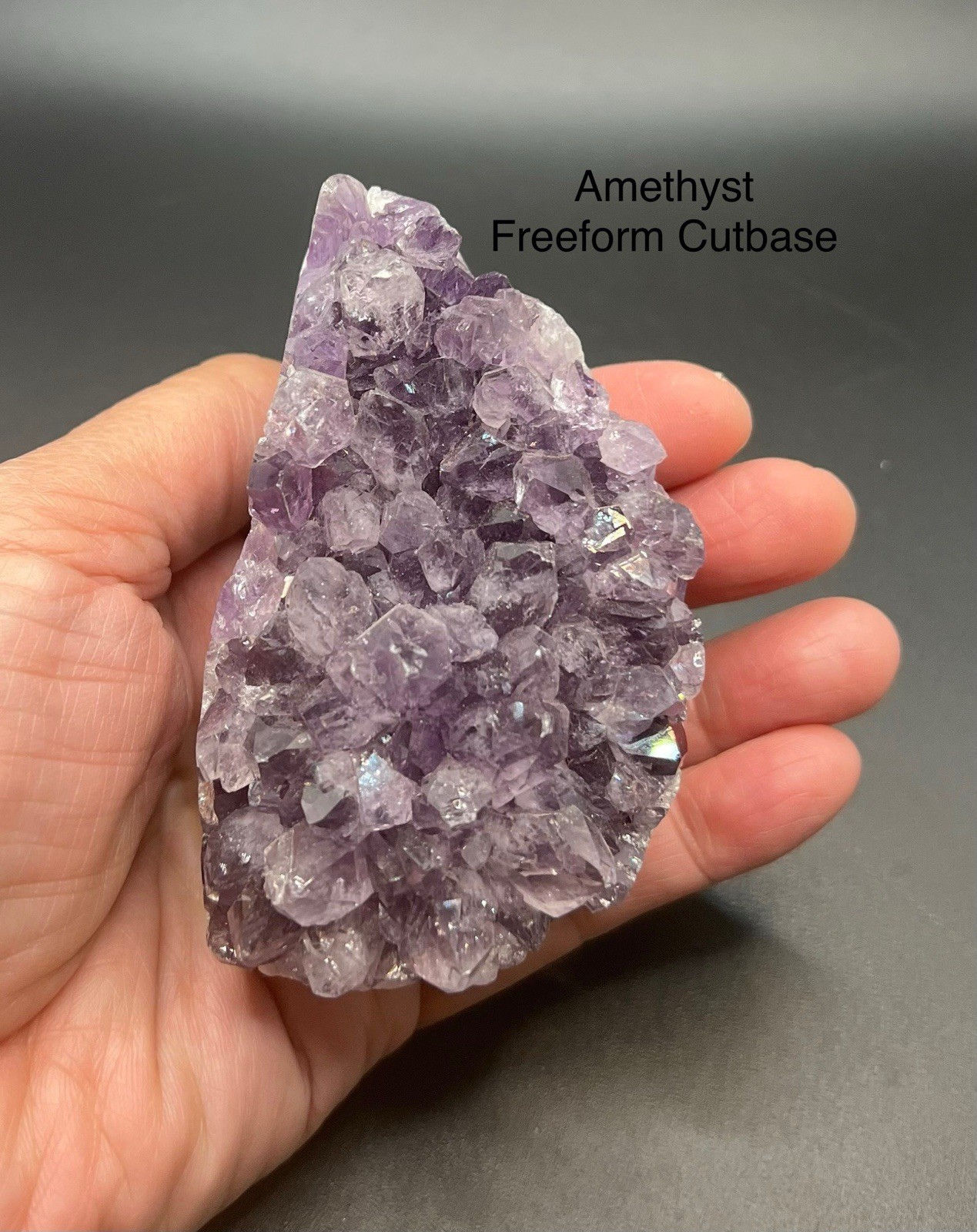 Amethyst Genuine Stone Freeform Cut Base Crystal Uruguay 275.2g