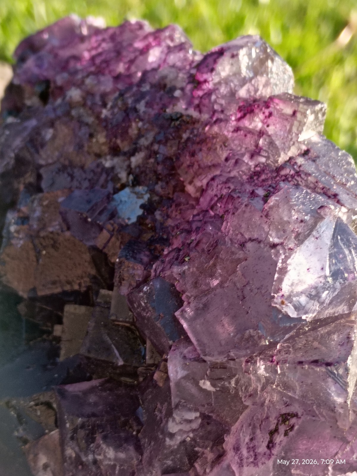 Very Large Purple Fluorite Crystal Cluster Display Specimen
