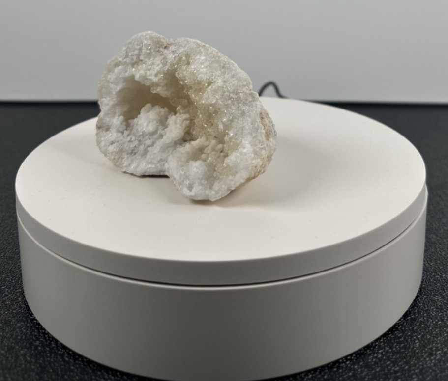 4 inch White Quartz Druzy Geode Crystal Cluster Natural Mineral Specimen