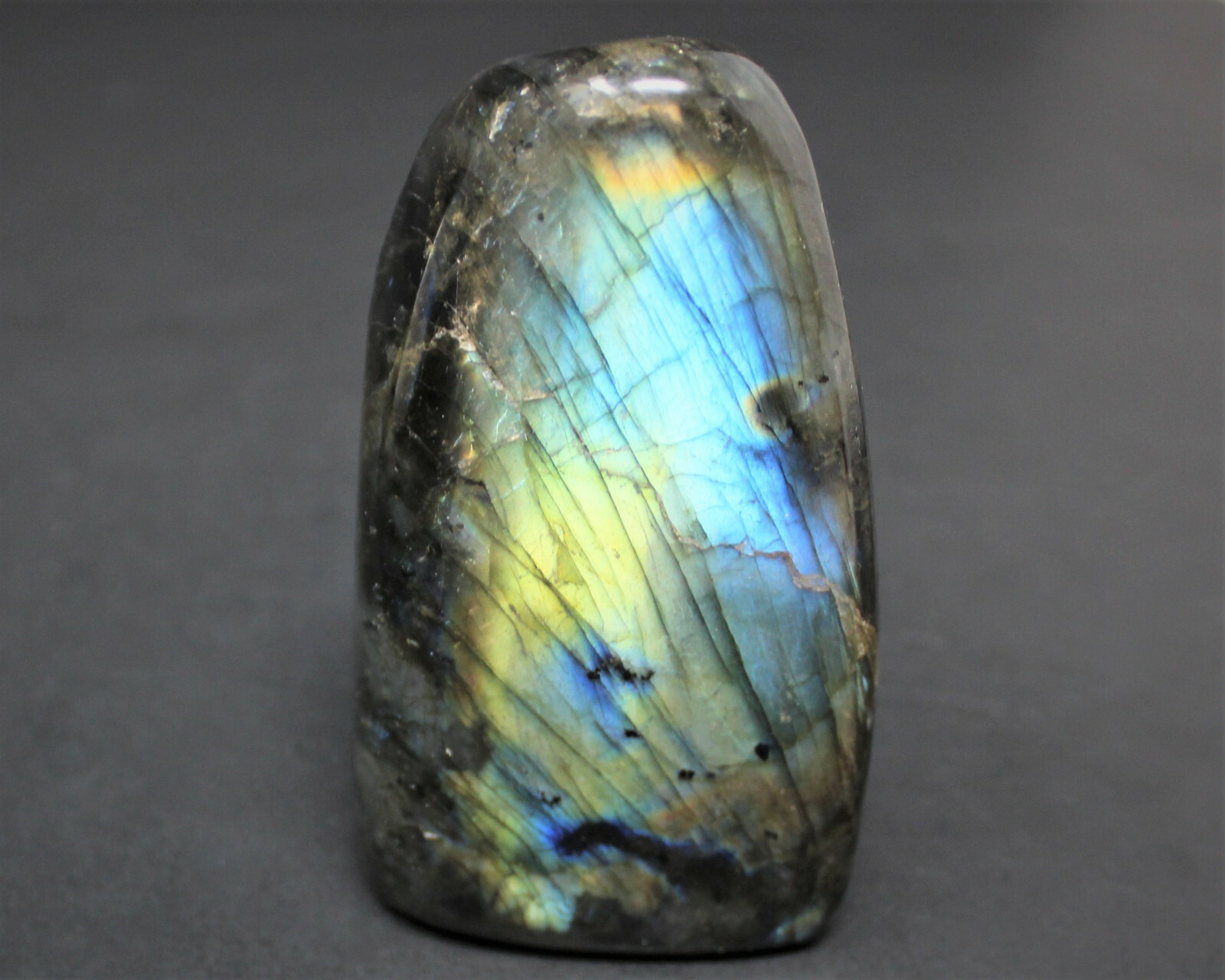 Polished Labradorite Freeform: High Flash Free Standing Crystal Display Specimen