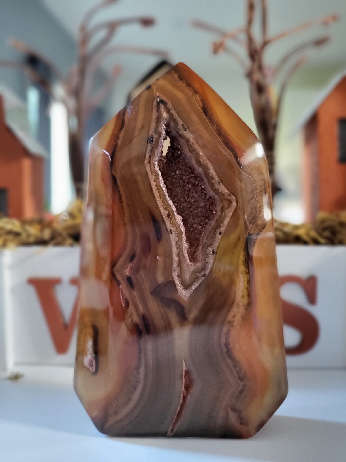 Carving Carnelian Tower Reiki Crystal 2200